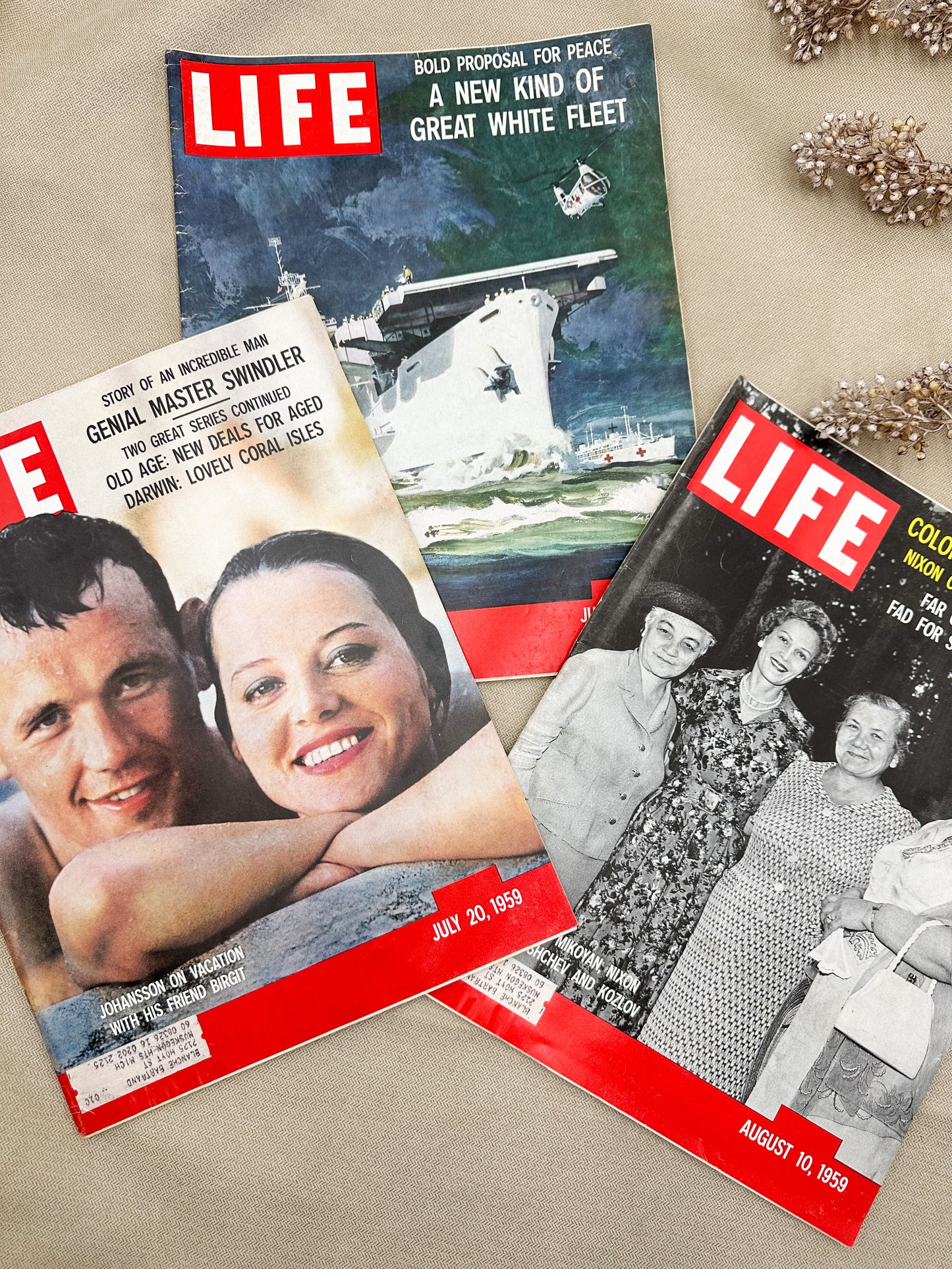 Set of Three Life Magazines