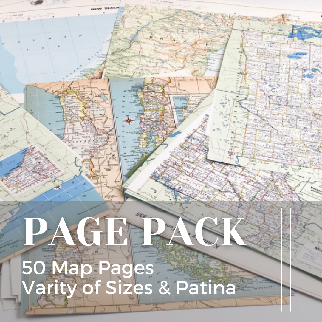 50 Vintage Maps for Crafting, Maps for Decorating