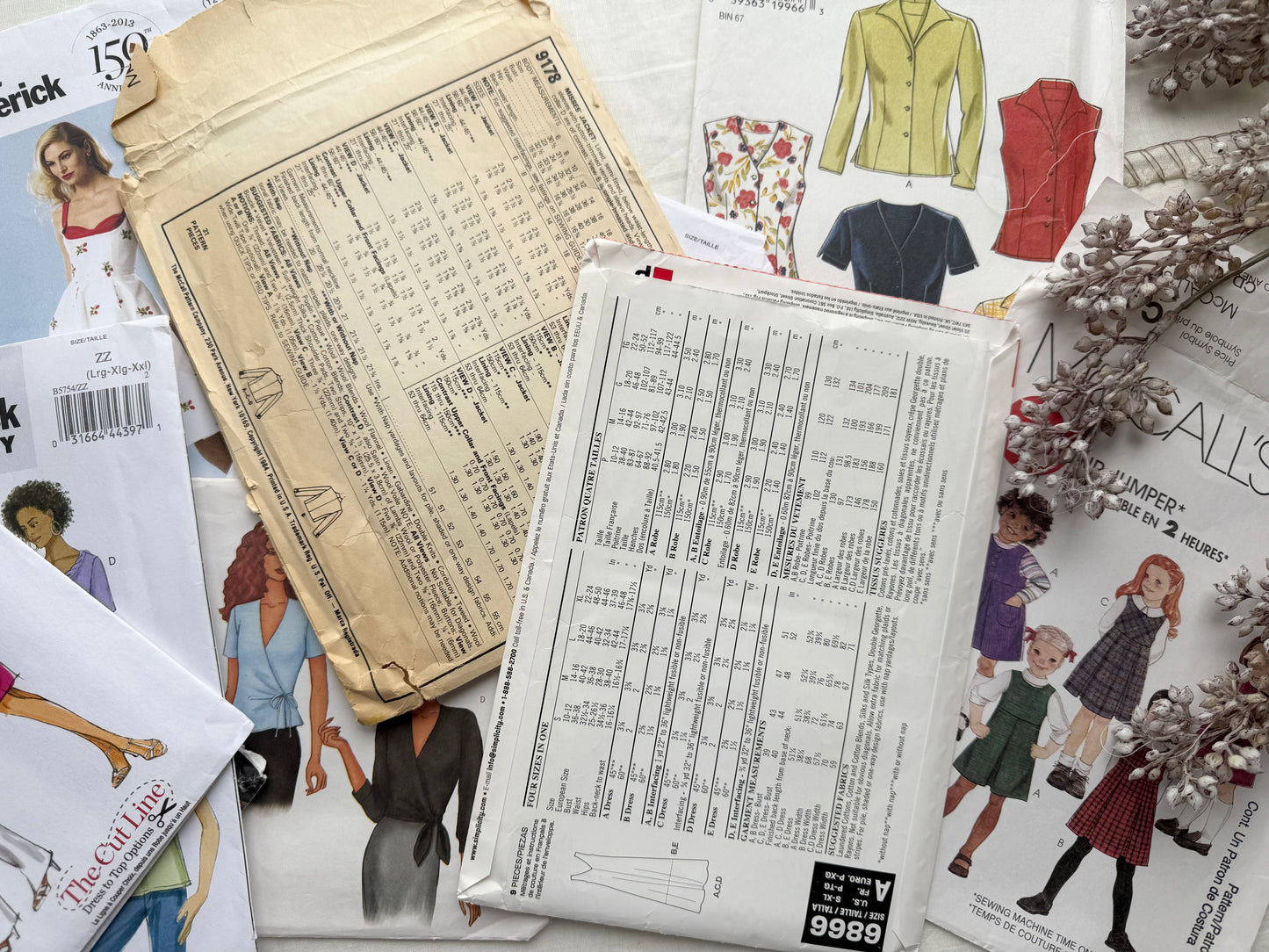 Assorted Sewing Pattern Sleeves (Set of 20)