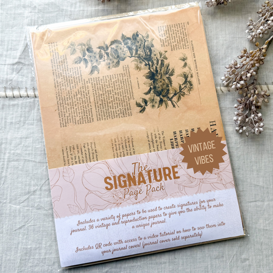 Junk Journal Page Pack- Signature Pages (Vintage Vibes)
