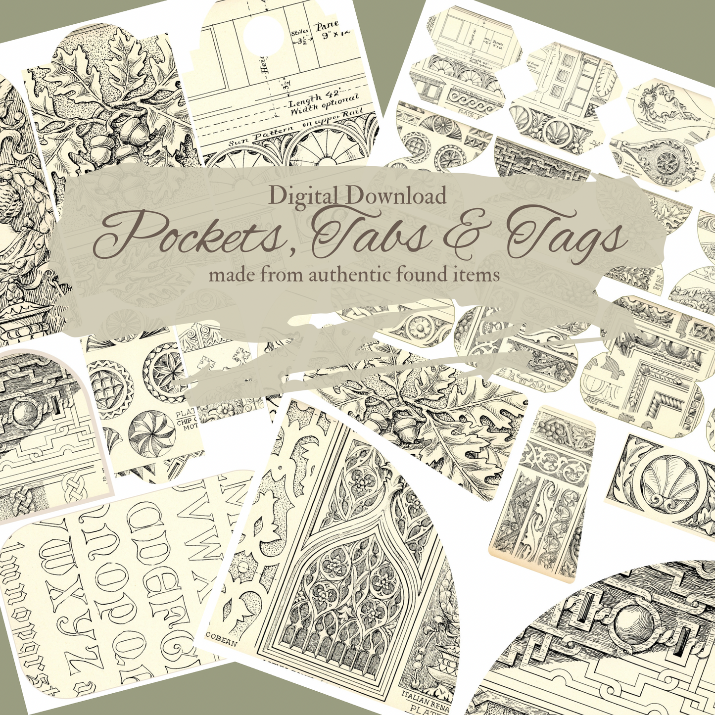 Wood Carving Motifs- Digital Download