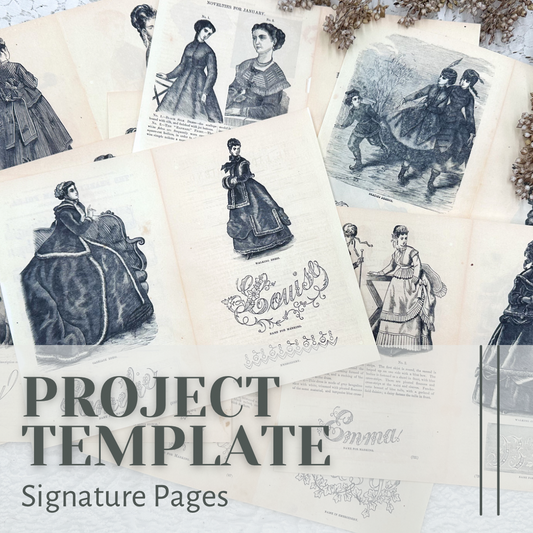 Fashion Name Signature Pages- Project Template Digital Download