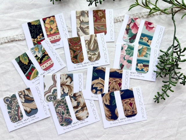 Magnet Bookmarks made with Vintage Wallpaper