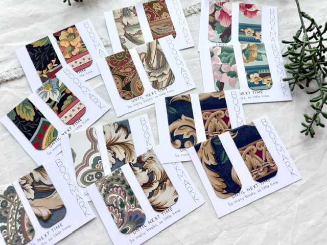Magnet Bookmarks made with Vintage Wallpaper