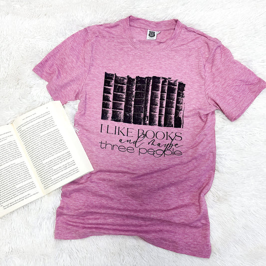 I Like Books Heathered Tee, Book Related Shirt, Book Lover Gift
