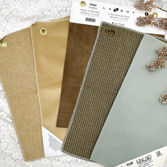 Upholstery Fabric Samples with Hangers (set of 5)