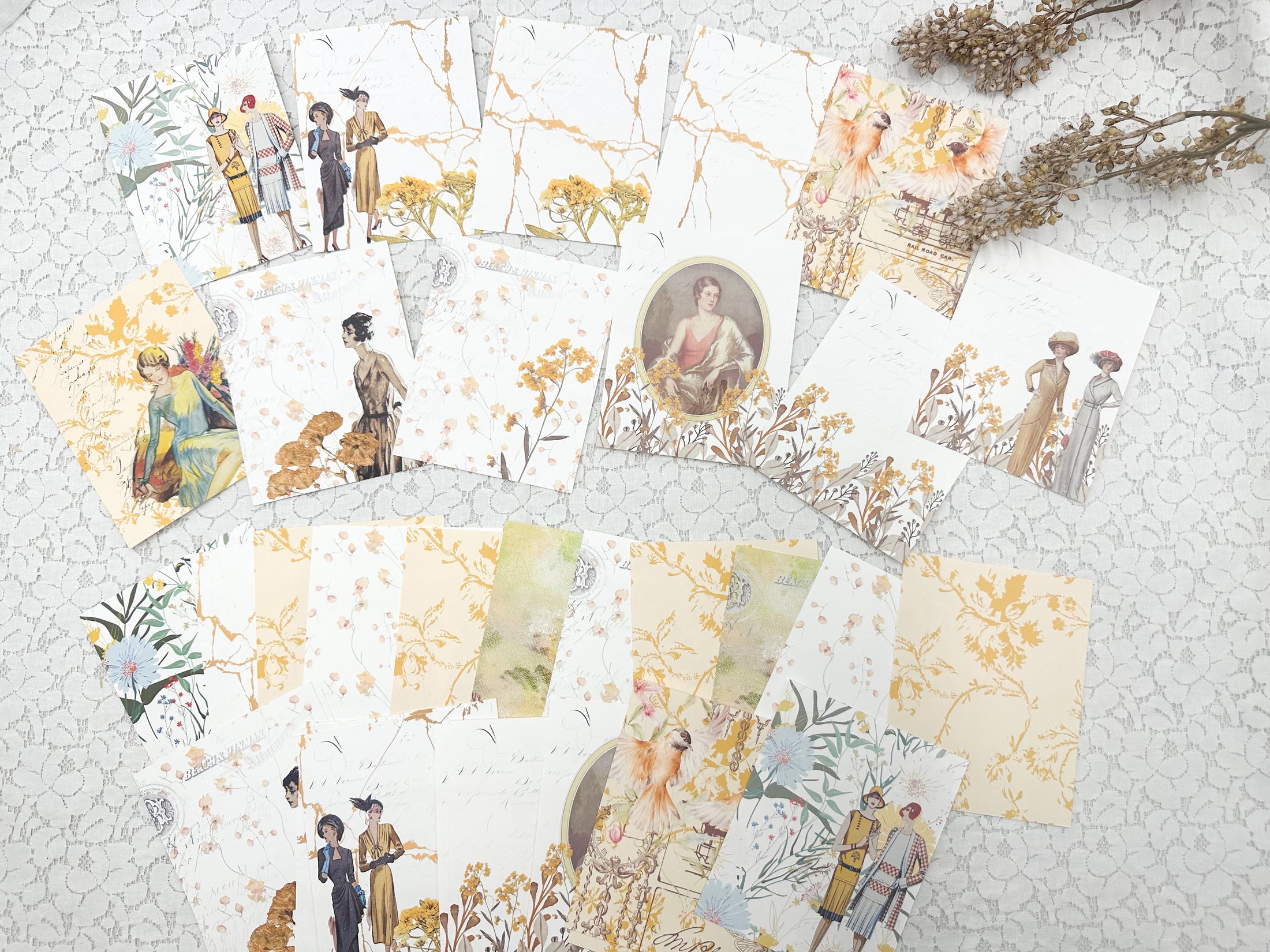 Double Sided Cardstock Pack- Reproduction Vintage Papers – A House of Books