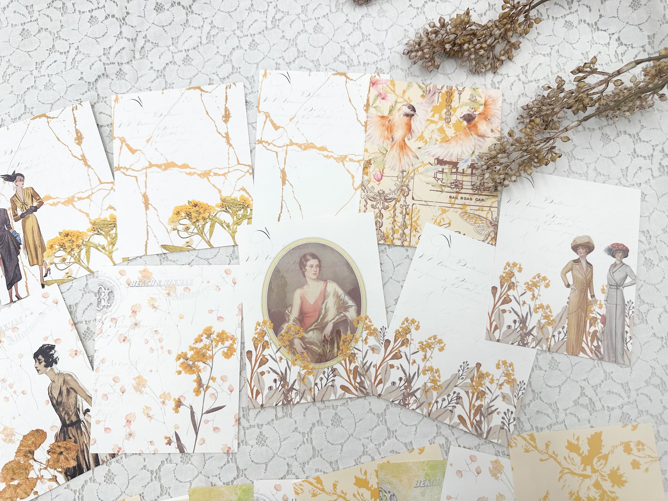 Double Sided Cardstock Pack- Reproduction Vintage Papers – A House of Books