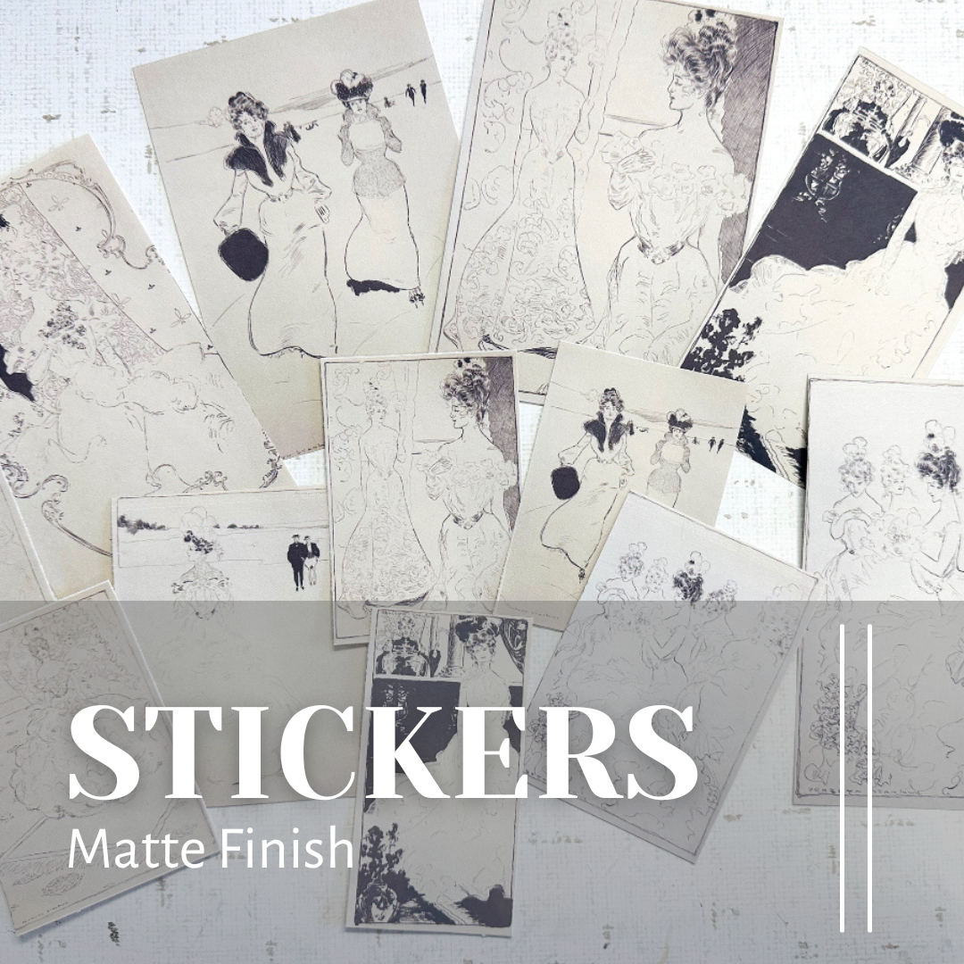 Matte Stickers of Lady Sketches