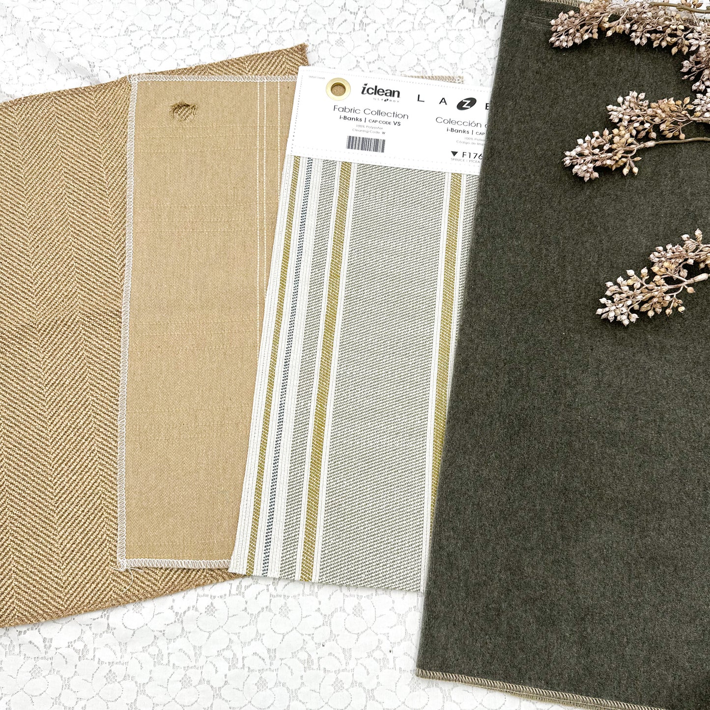 Upholstery Fabric Samples with Hangers (set of 4)