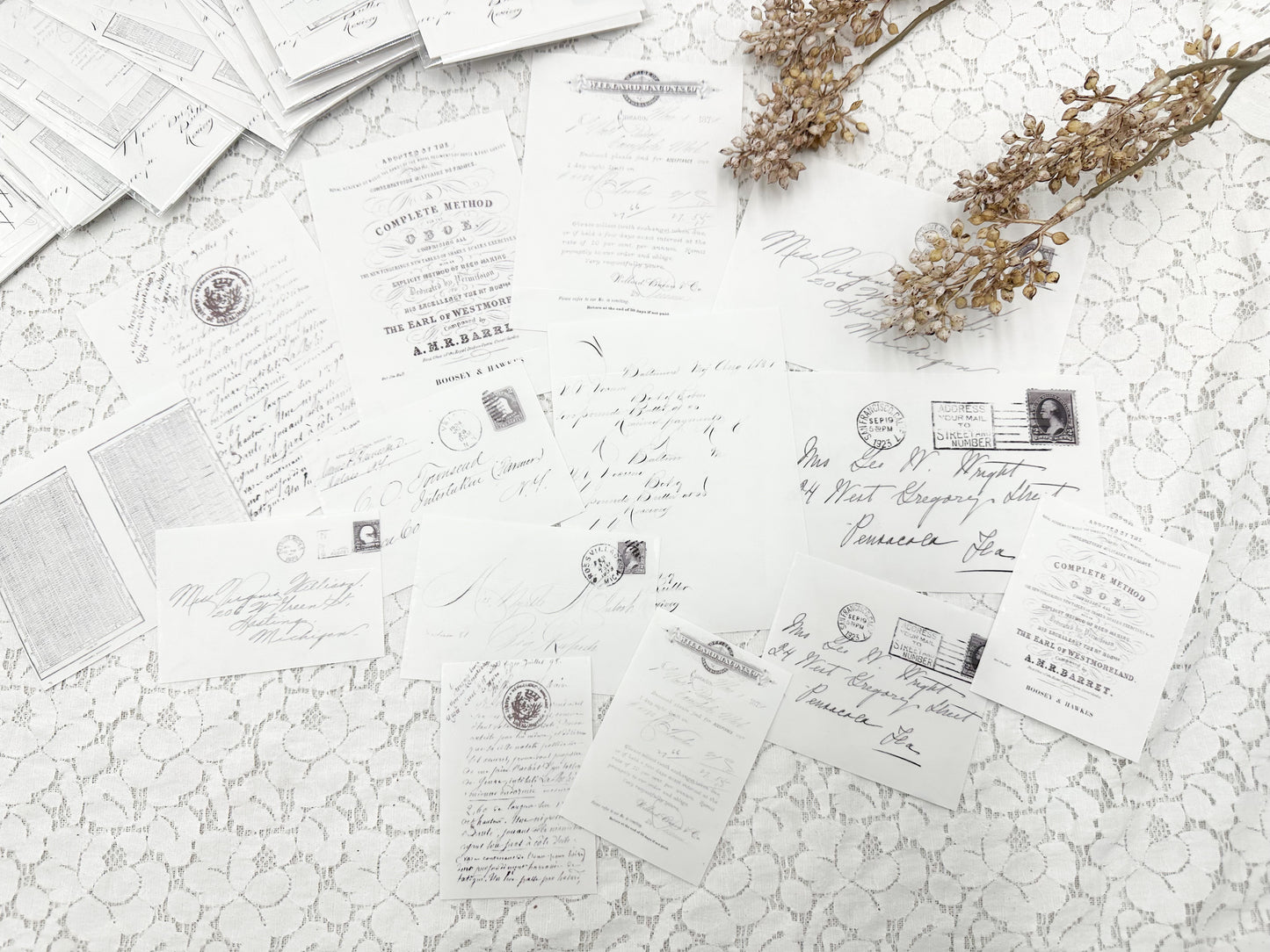Clear Matte Stickers of Vintage Writing and Envelopes