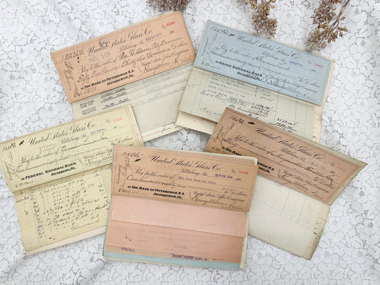 Glass Company Paper Checks and Documents