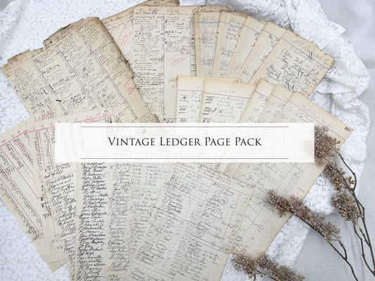 Vintage Ledger Page Packs