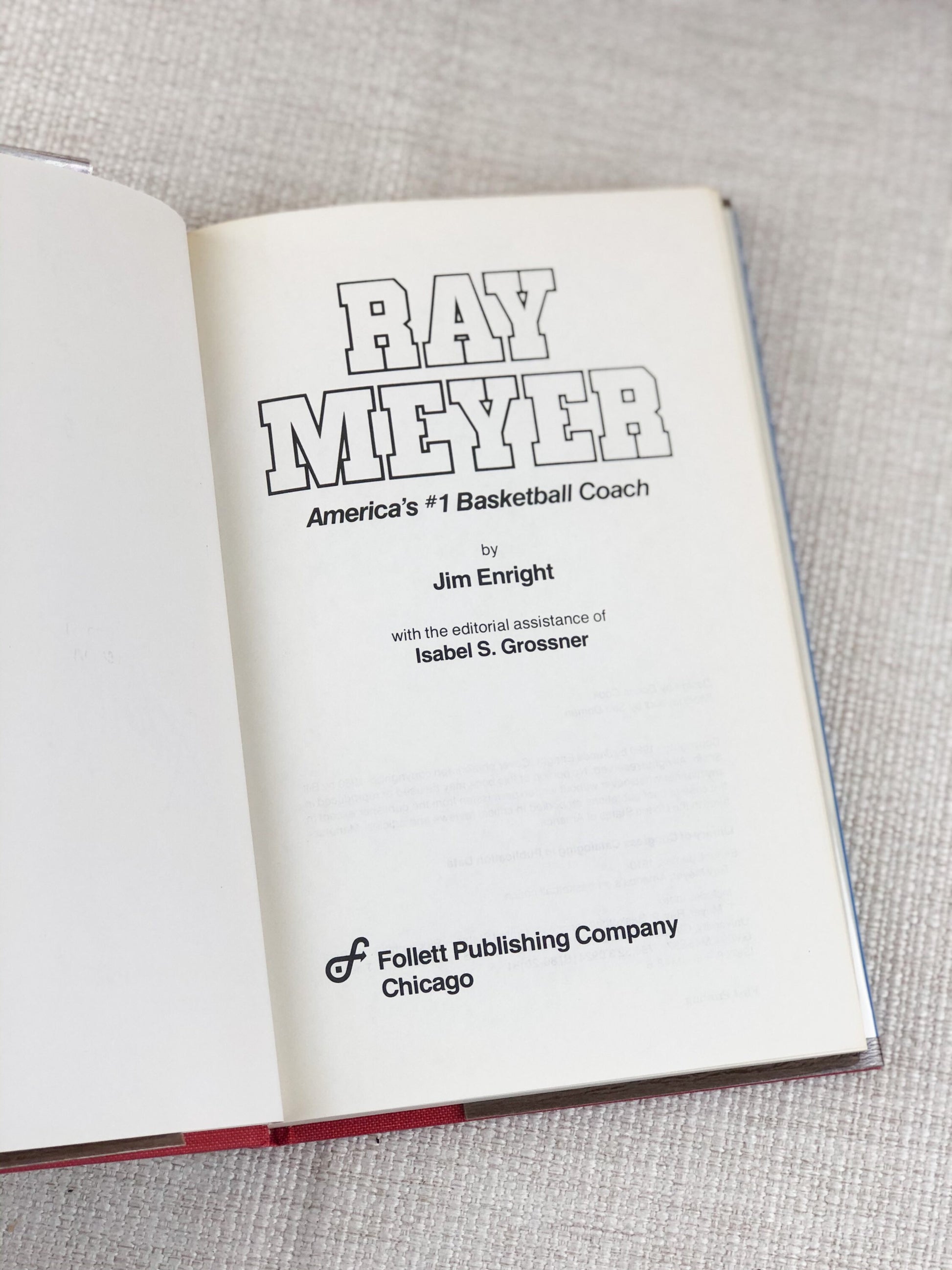 Signed Book / Ray Meyer America's #1 Basketball Coach