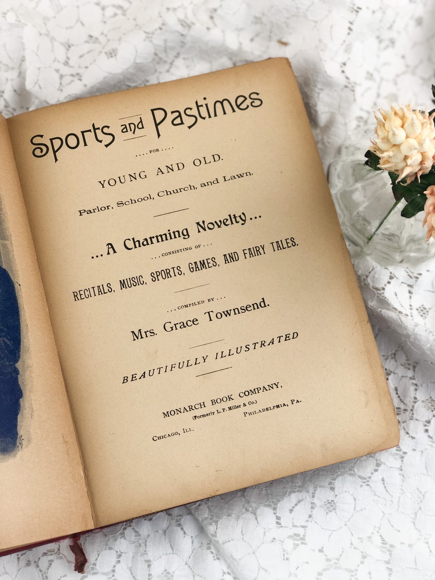 Antique Books, Sports and Pastimes for Parlor School and Lawn