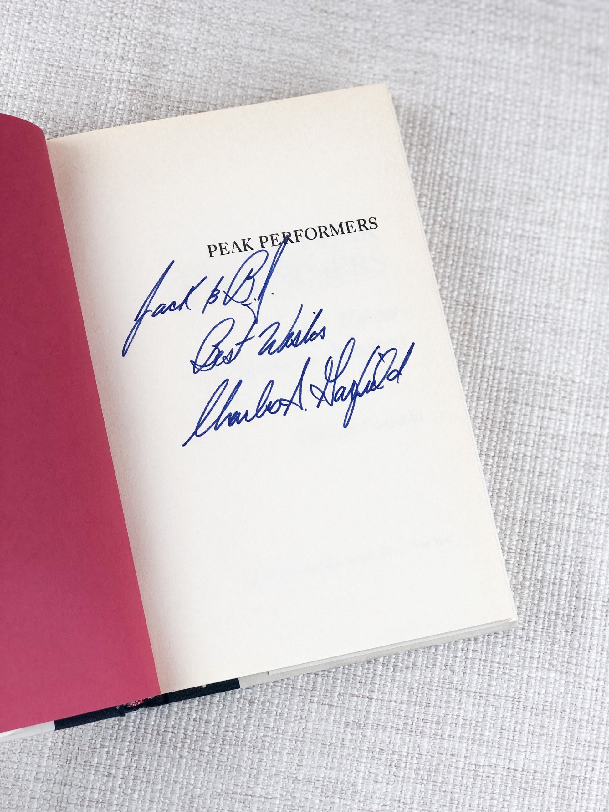 Peak Performers signed by Charles Garfield