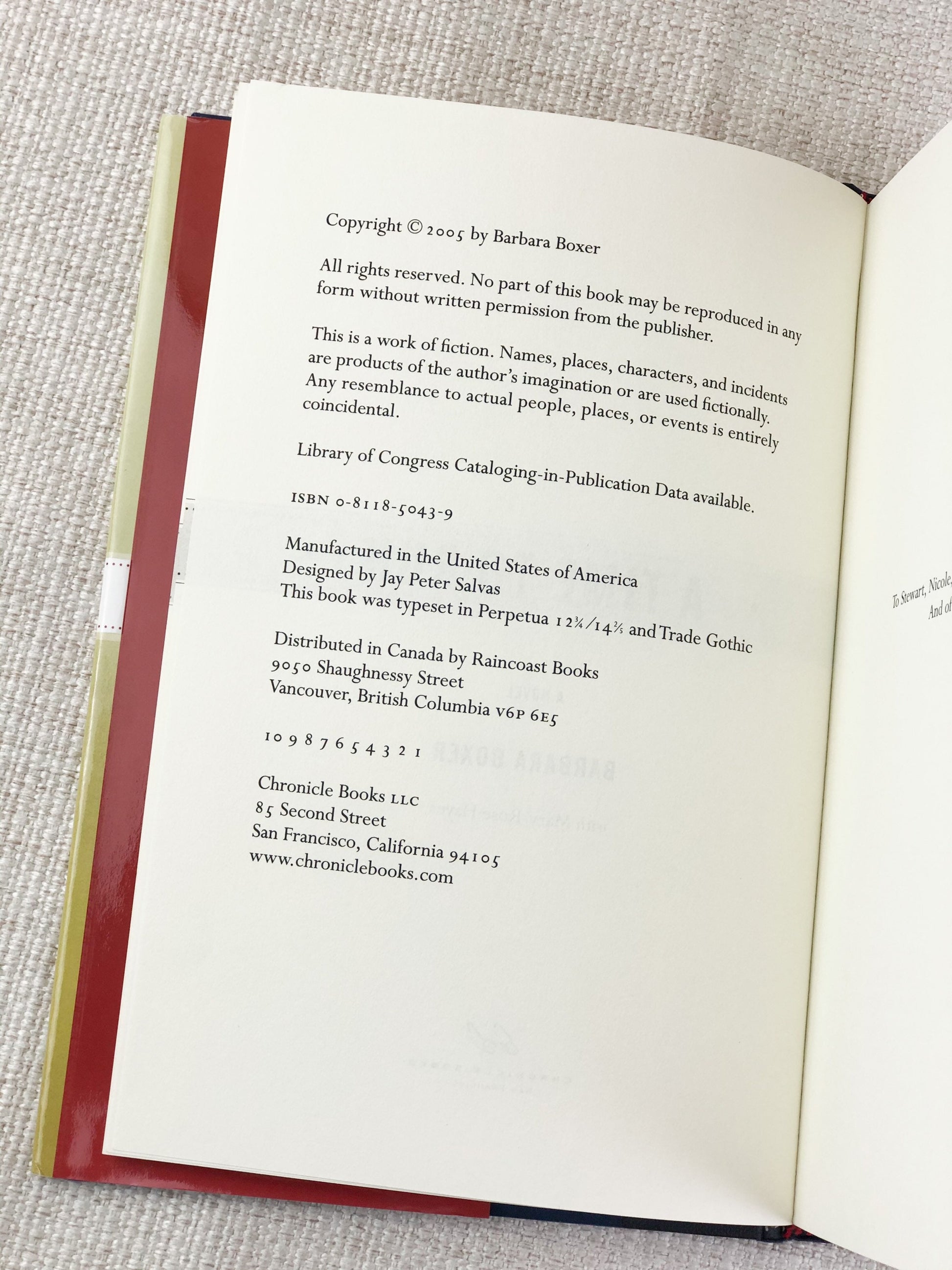 Signed First Edition Book by Barbara Boxer / A Time To Run