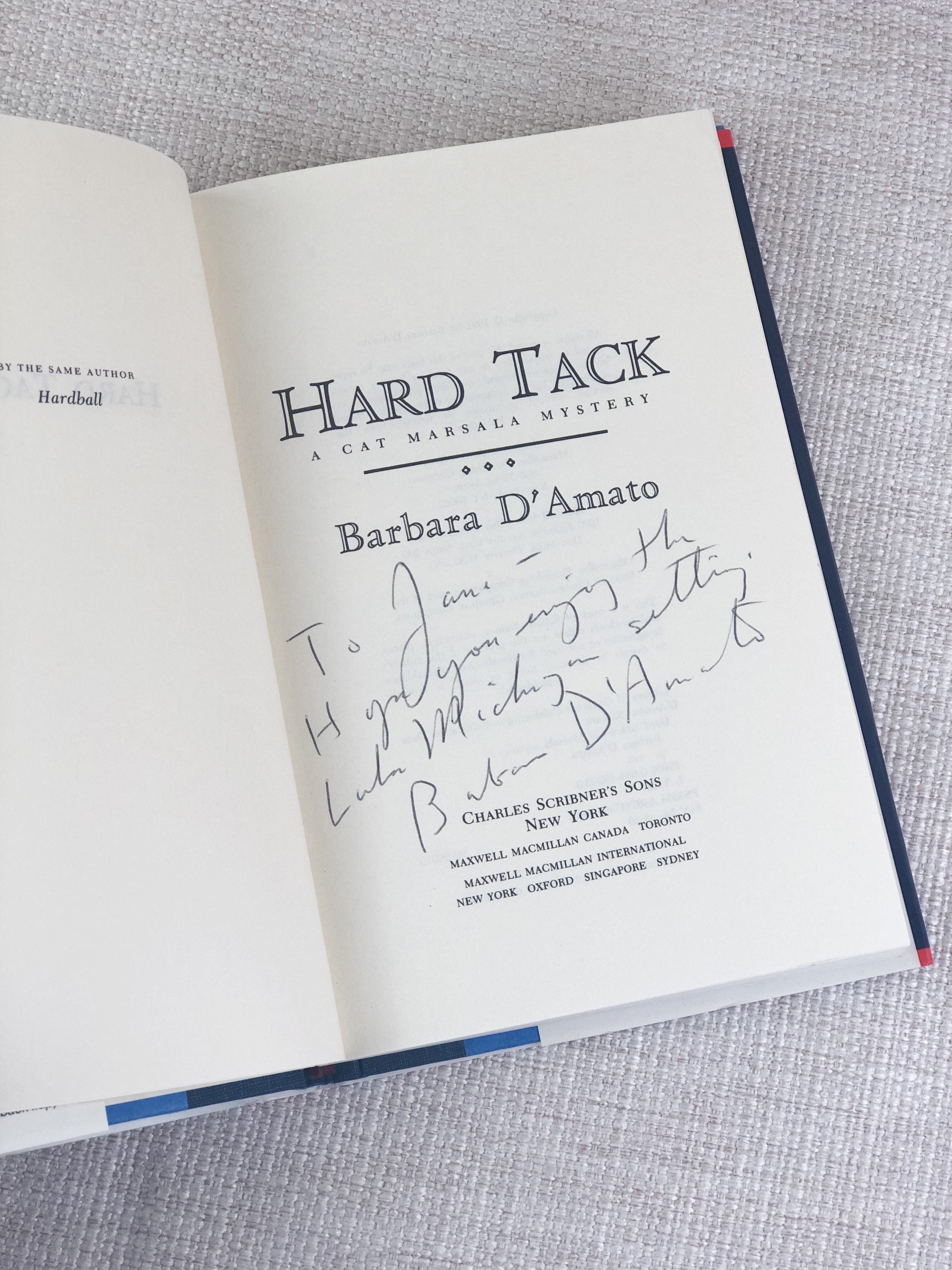 Book Tack Signed First Edition, Hard Tack, Barbara D'Amato – A House of Books