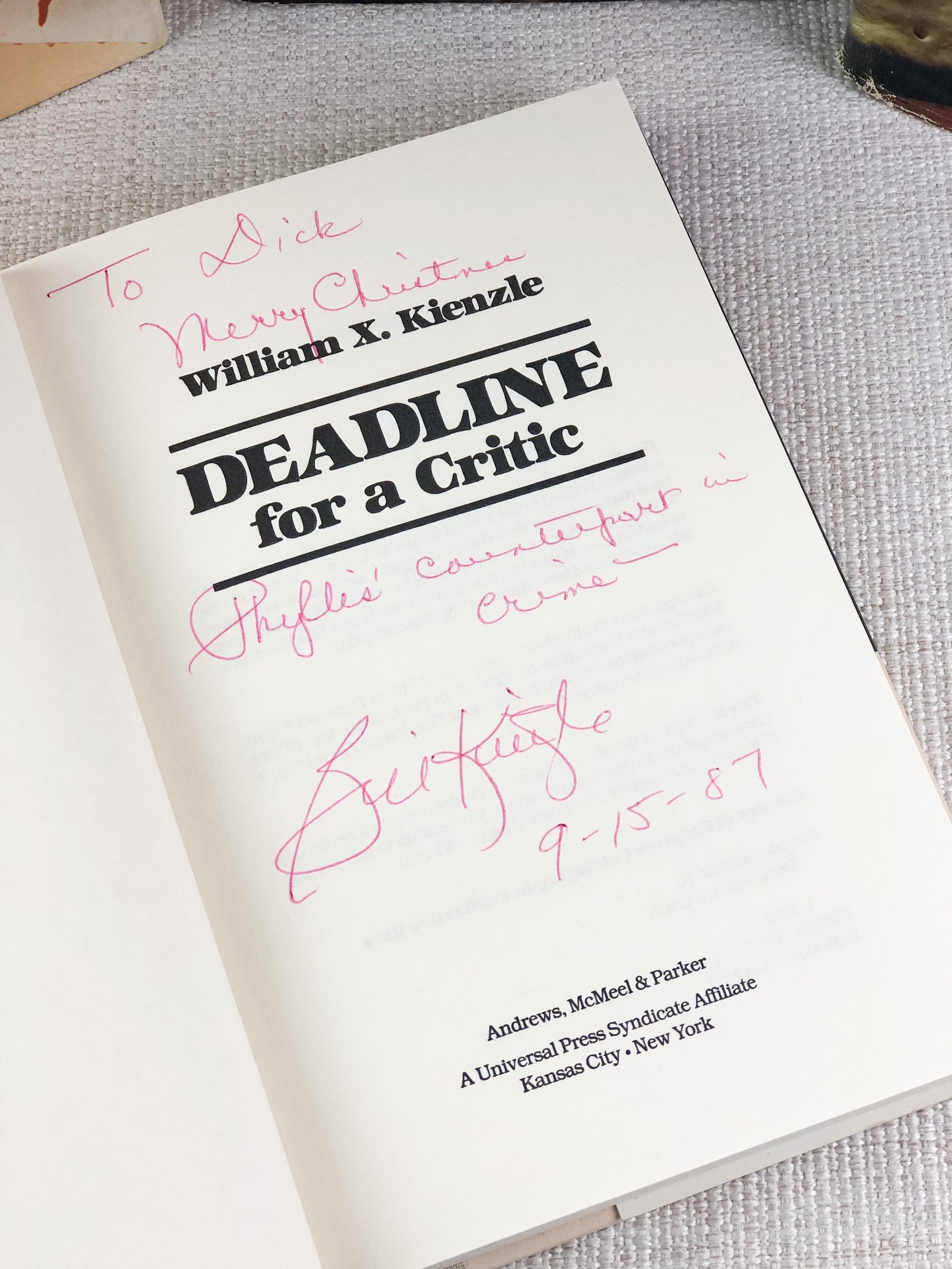 Signed William X Kienzle Book Collection