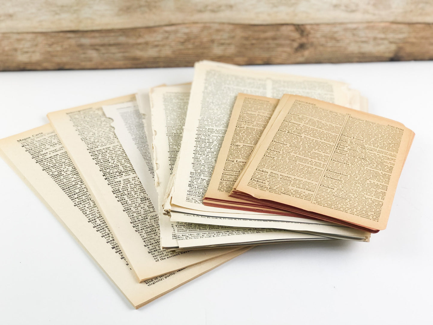 Vintage Dictionary Pages, Paper Crafting Supplies, Set of 20