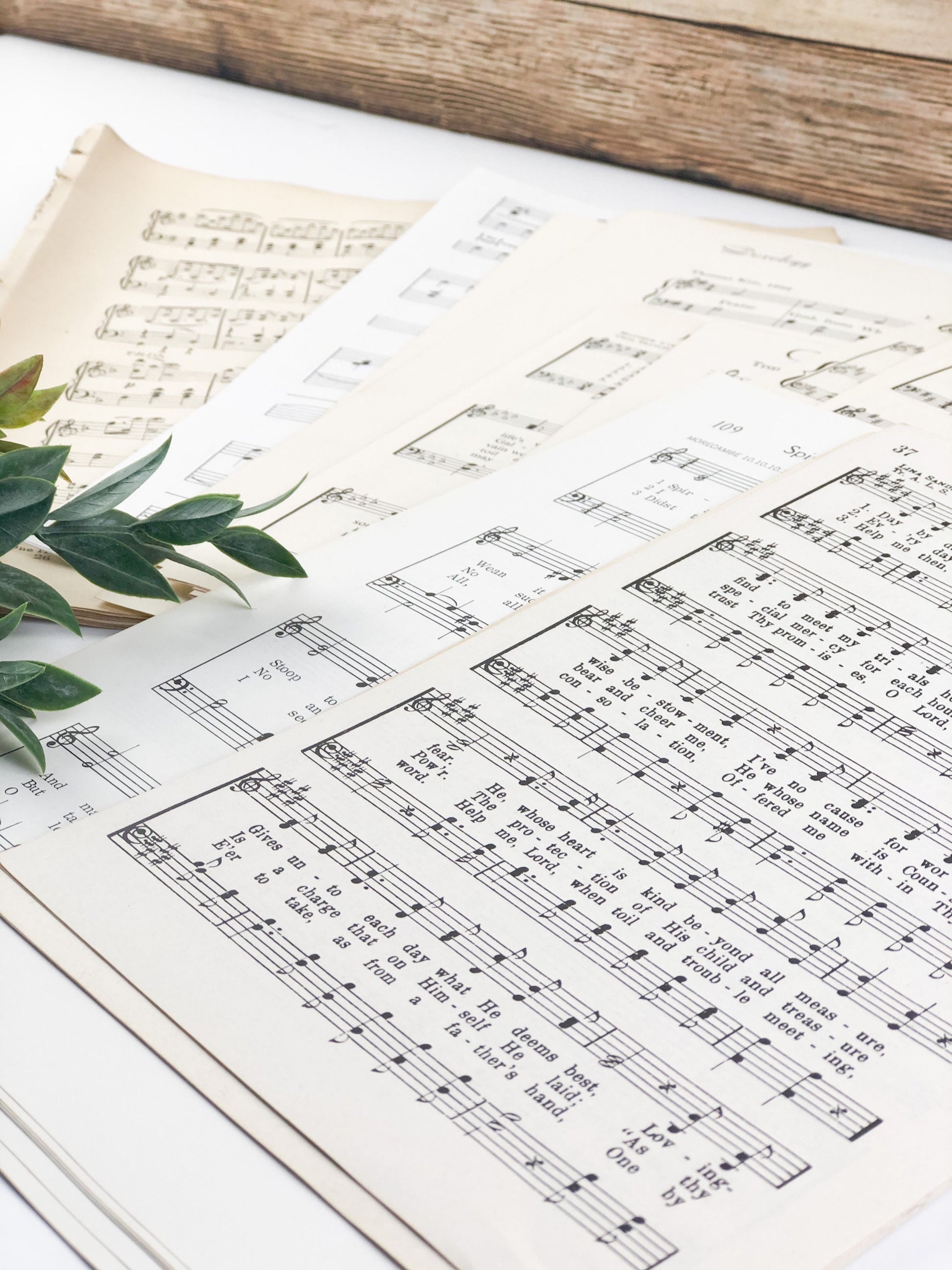 Music Sheets, Build Your Own Ephemera Pack, Vintage Music, Set of 20