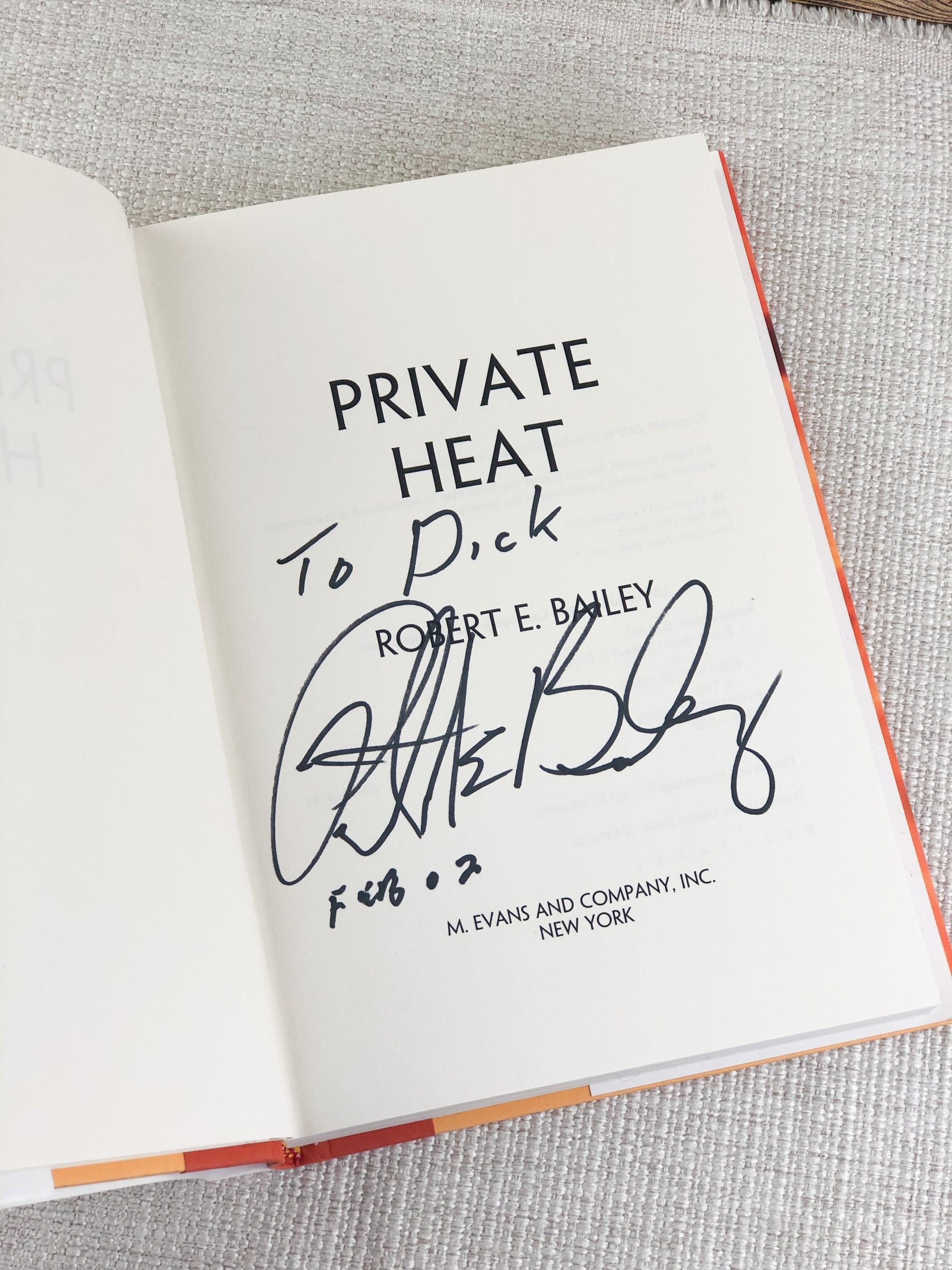 Signed First Edition Book by Robert Bailey / Private Heat