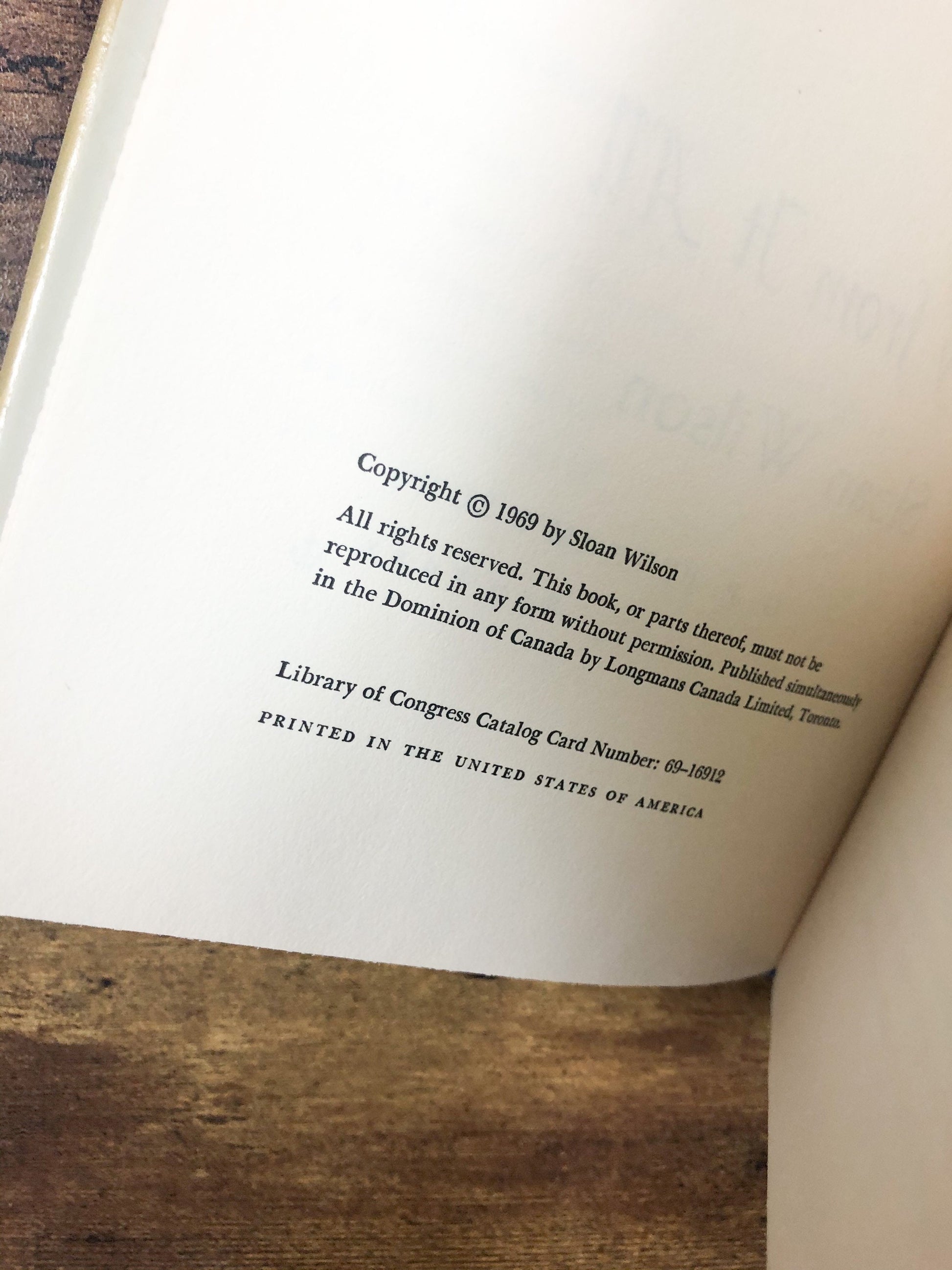 Signed Book by Sloan Wilson / Away From It All