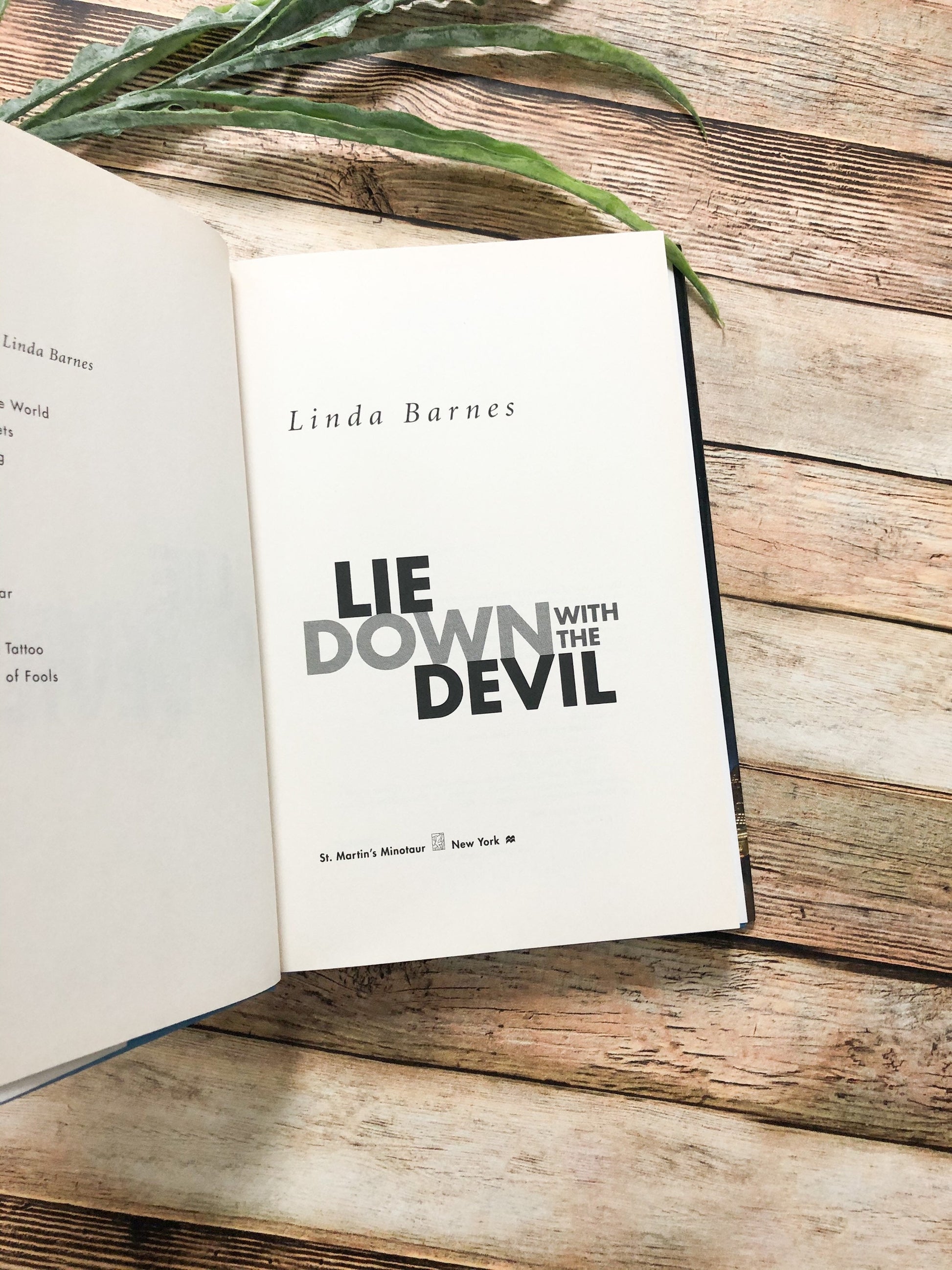 Signed First Edition / Lie Down with the Devil by Linda Barnes