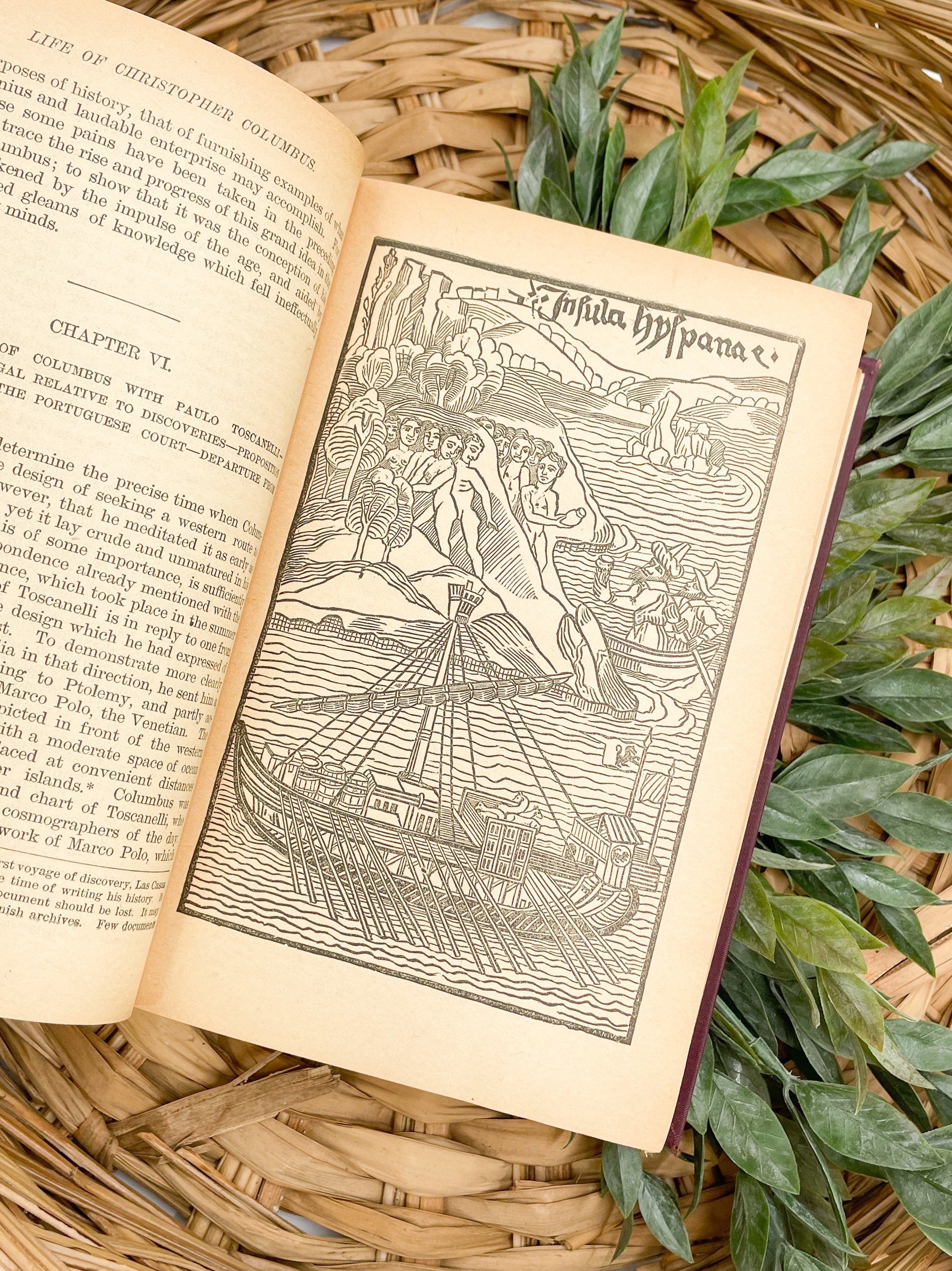 Antique Book/ The Life and Voyages of Columbus-Tour of the Prairies