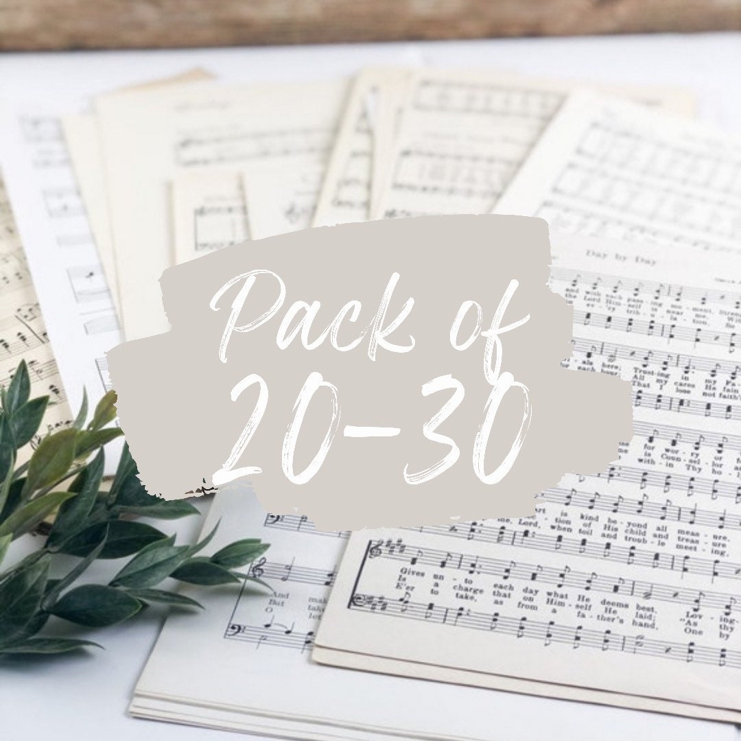 Music Sheets, Build Your Own Ephemera Pack, Vintage Music, Set of 20