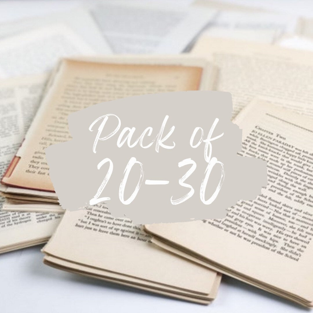 Build Your Own Ephemera with Typography Book Pages, Set of 20