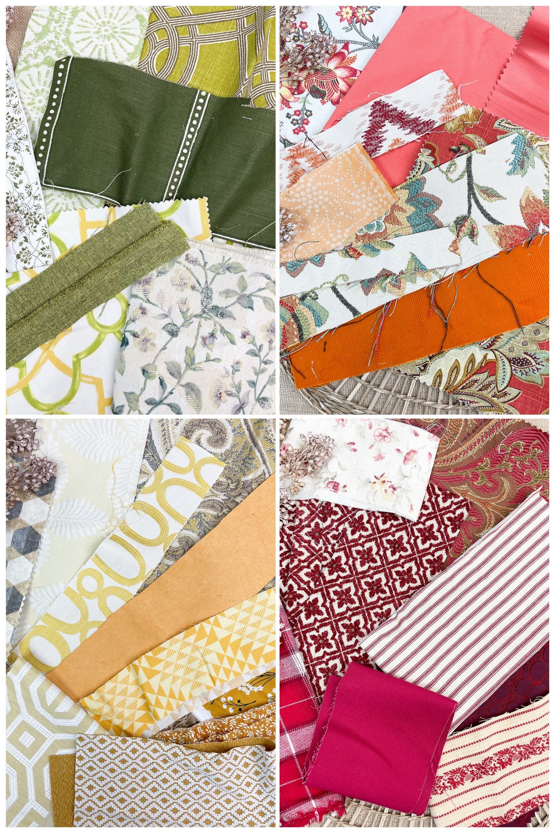 Fabric Scraps for Junk Journals, Scrapbook Supplies, and Card Making