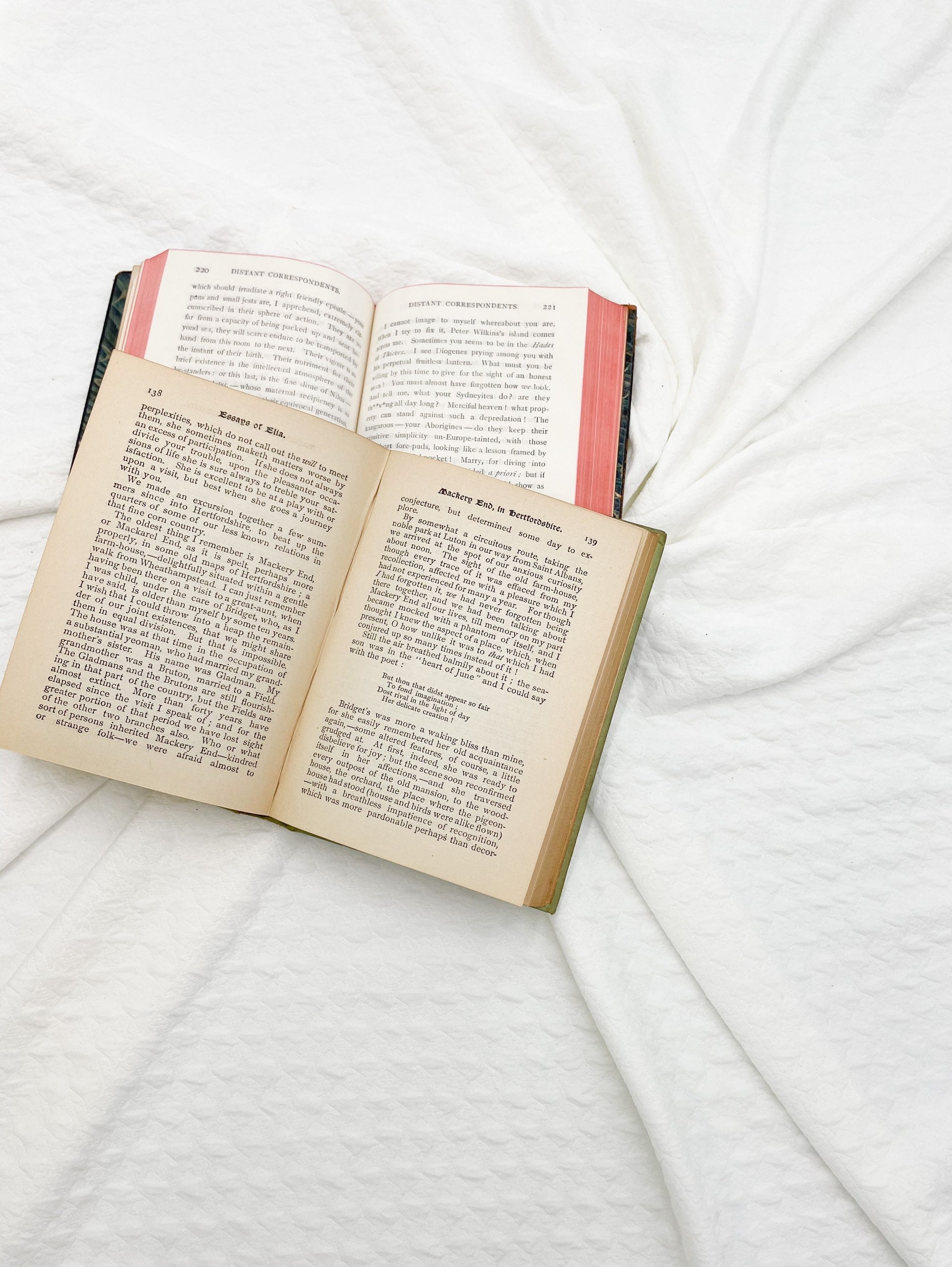 Set of 2 Vintage Books, The Lamb's Essays and The Essays of Elia by Charles Lamb