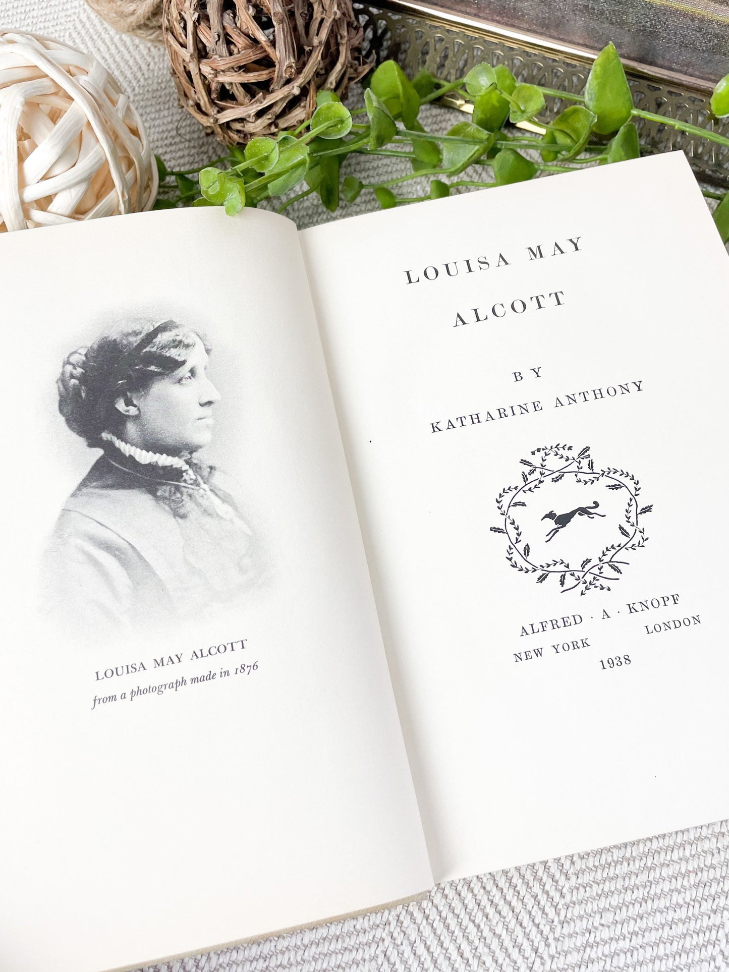 Antique Book, Biography about Louisa May Alcott, Louisa May Alcott by Katharine Anthony