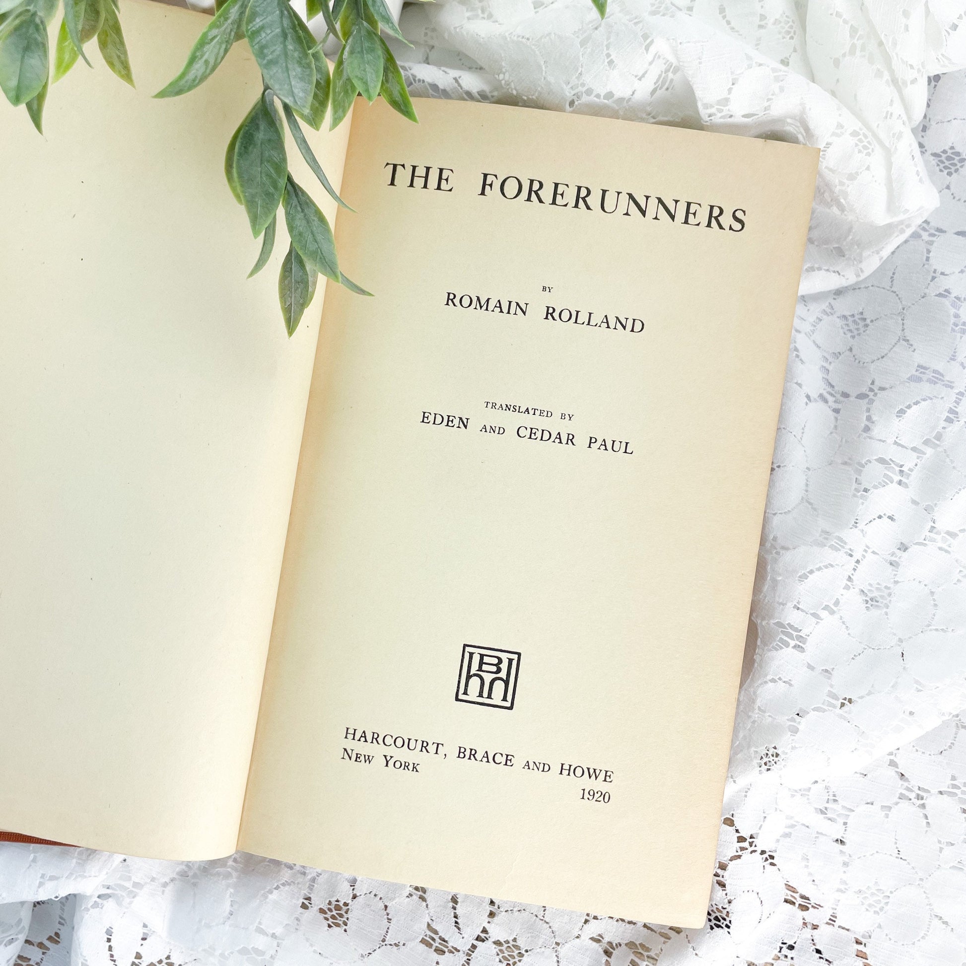 Rare Books, The Forerunners by Romain Rolland