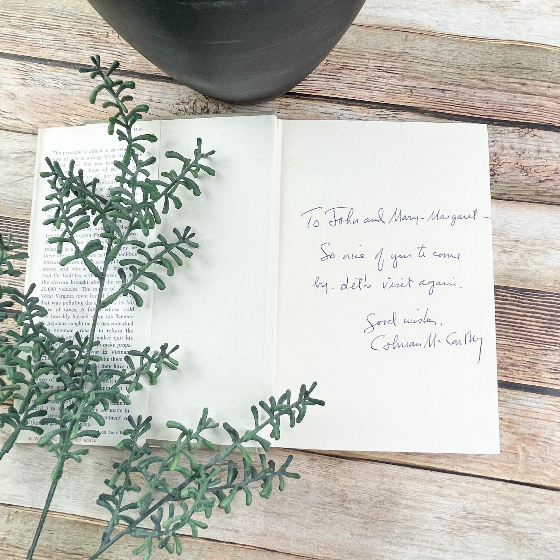 Signed by the Author, Disturbers of the Peace by Colman McCarthy