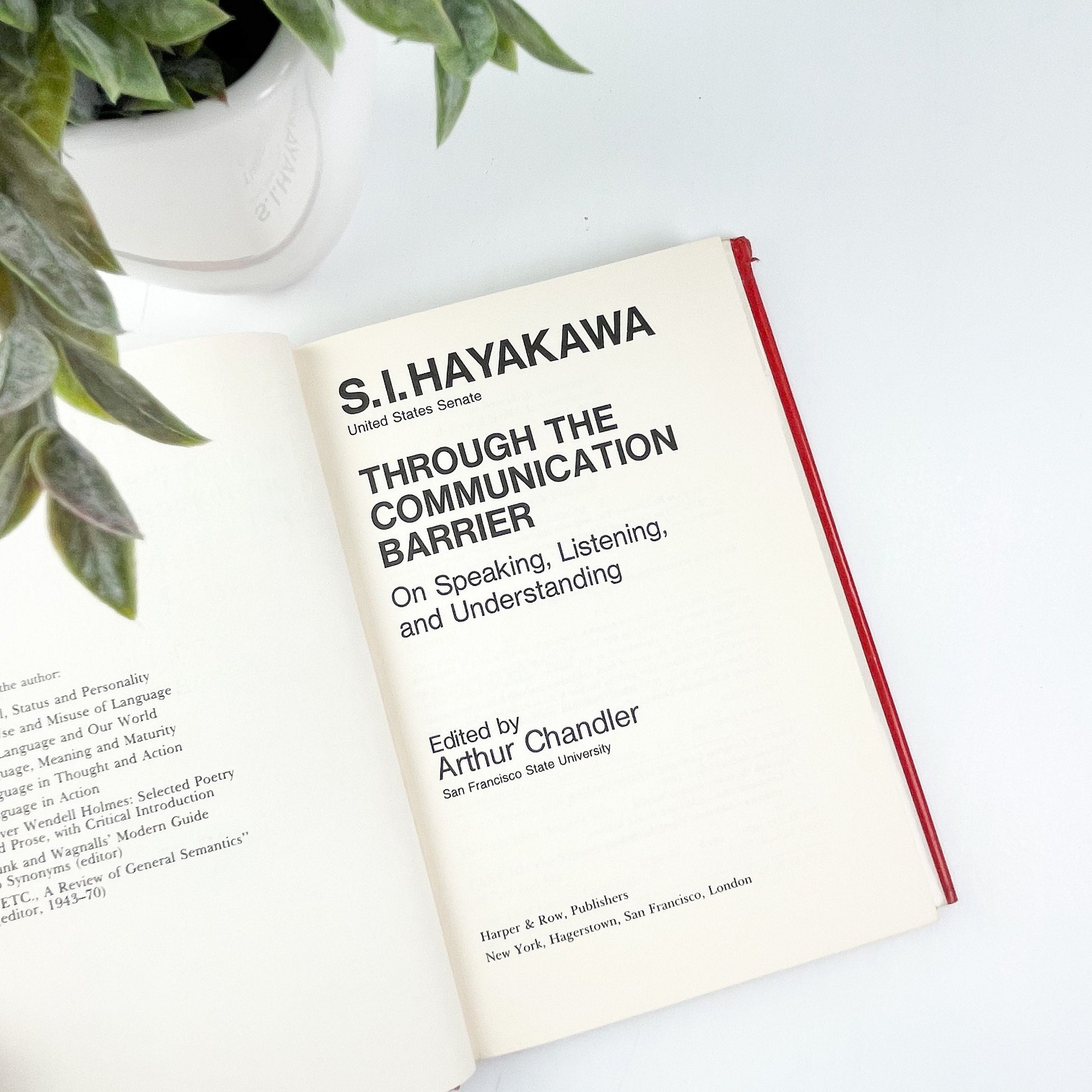 Vintage Signed Book, Through the Communication Barrier by S.I. Hayakawa