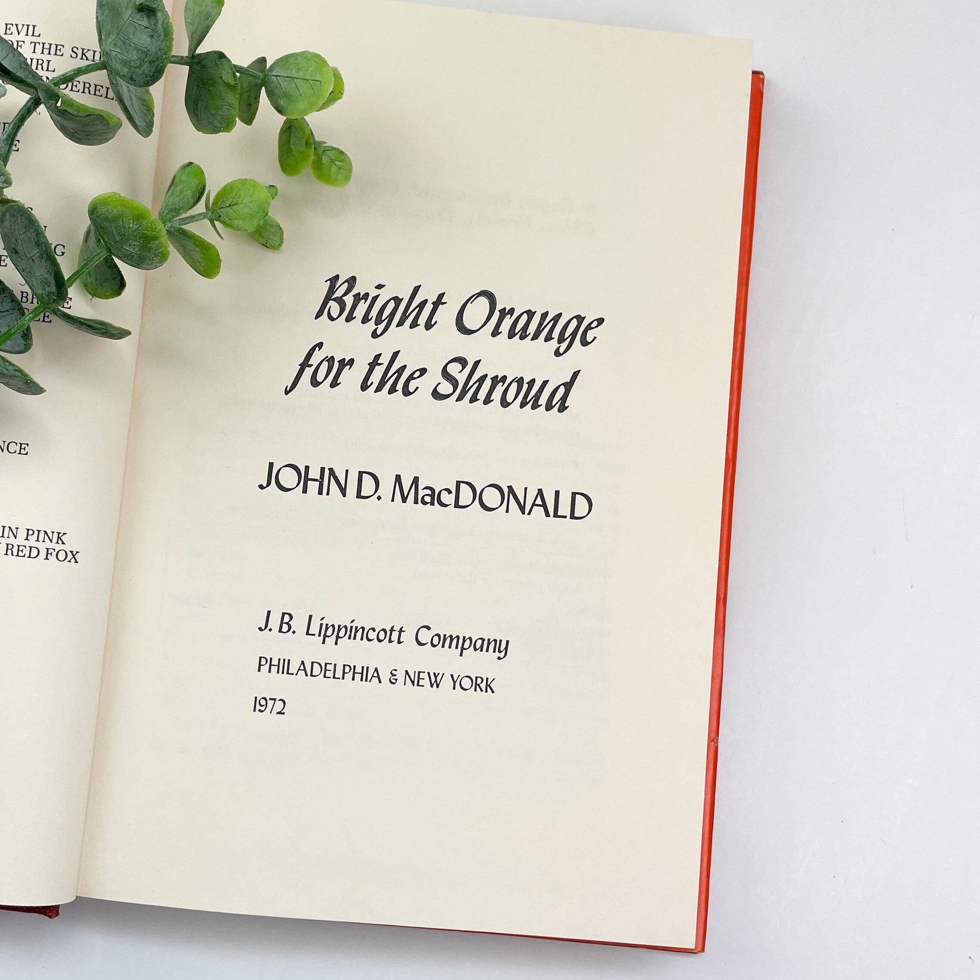 Rare Book, Bright Orange for the Shroud by John D. MacDonald