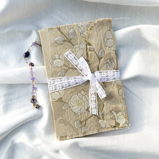 Junk Journal, Naked Journal made from vintage fabric, Handmade Journal, Art Journal, Gift Idea