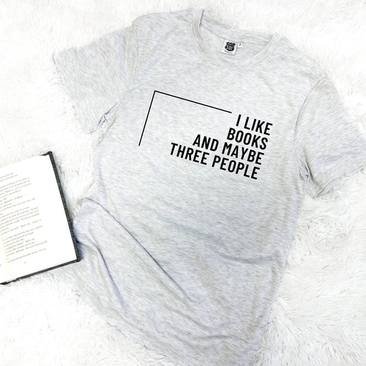 I Like Books Heathered Tee, Book Related Shirt, Reader Gift, Graphic Tee