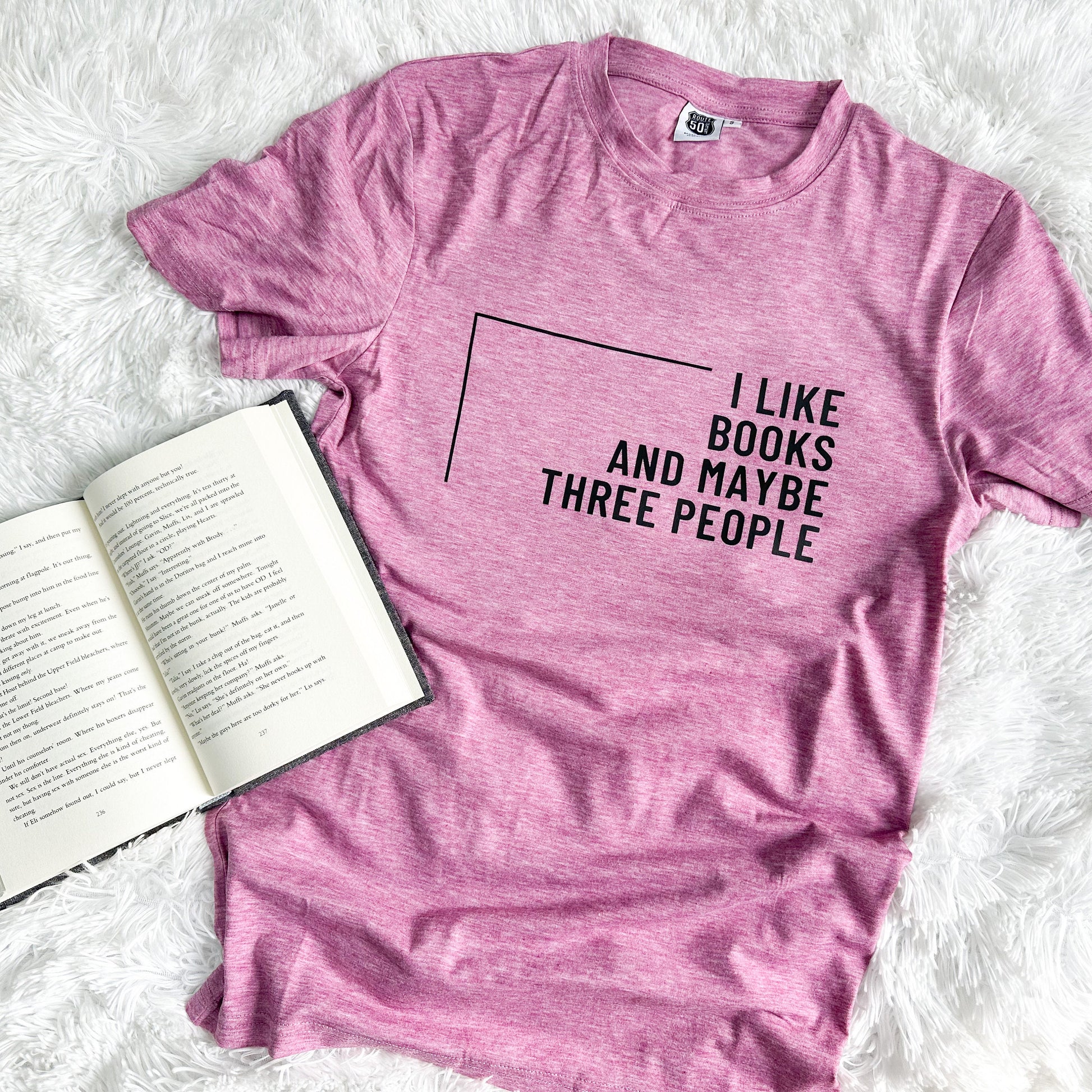 I Like Books Heathered Tee, Book Related Shirt, Reader Gift, Graphic Tee