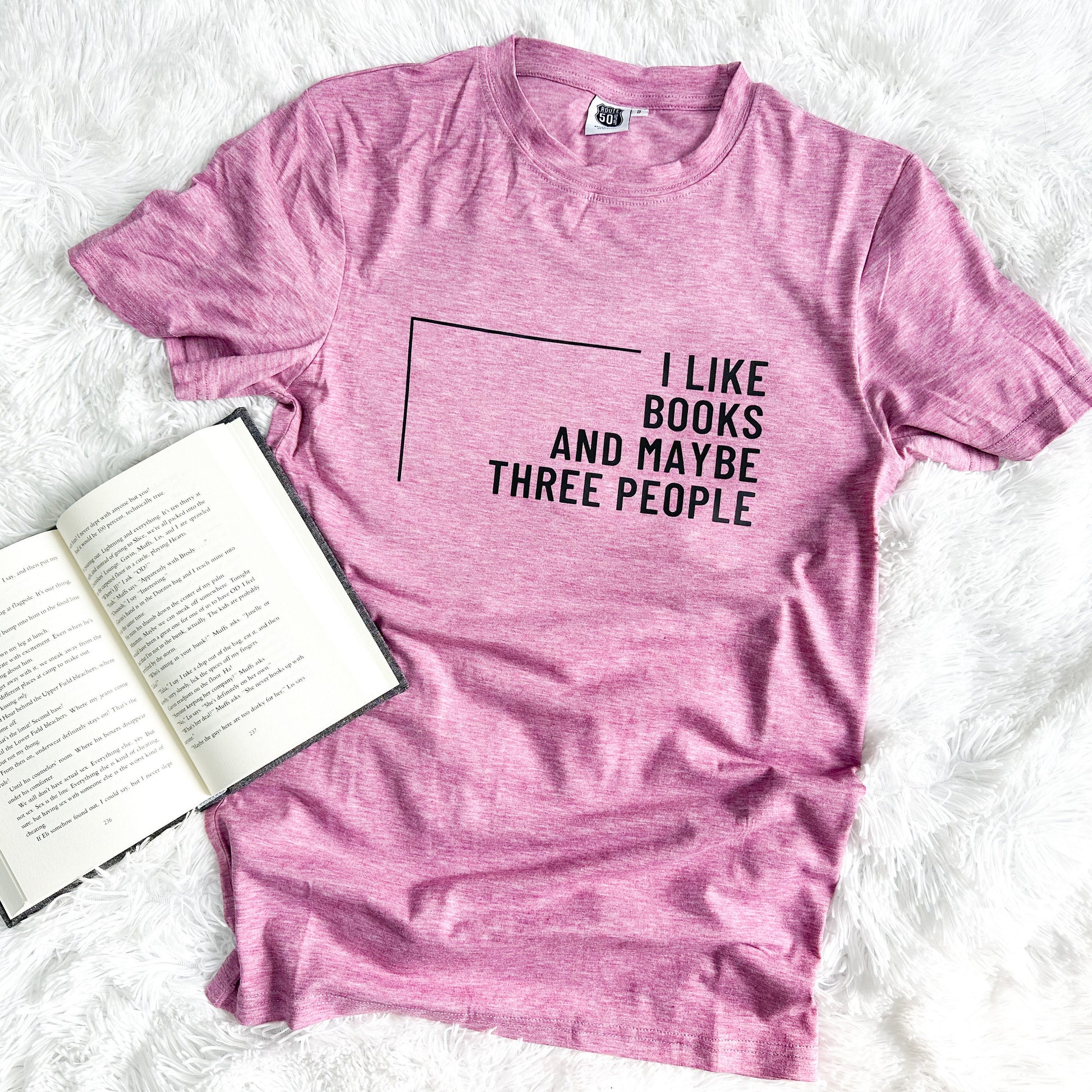 I Like Books Heathered Tee, Book Related Shirt, Reader Gift, Graphic Tee
