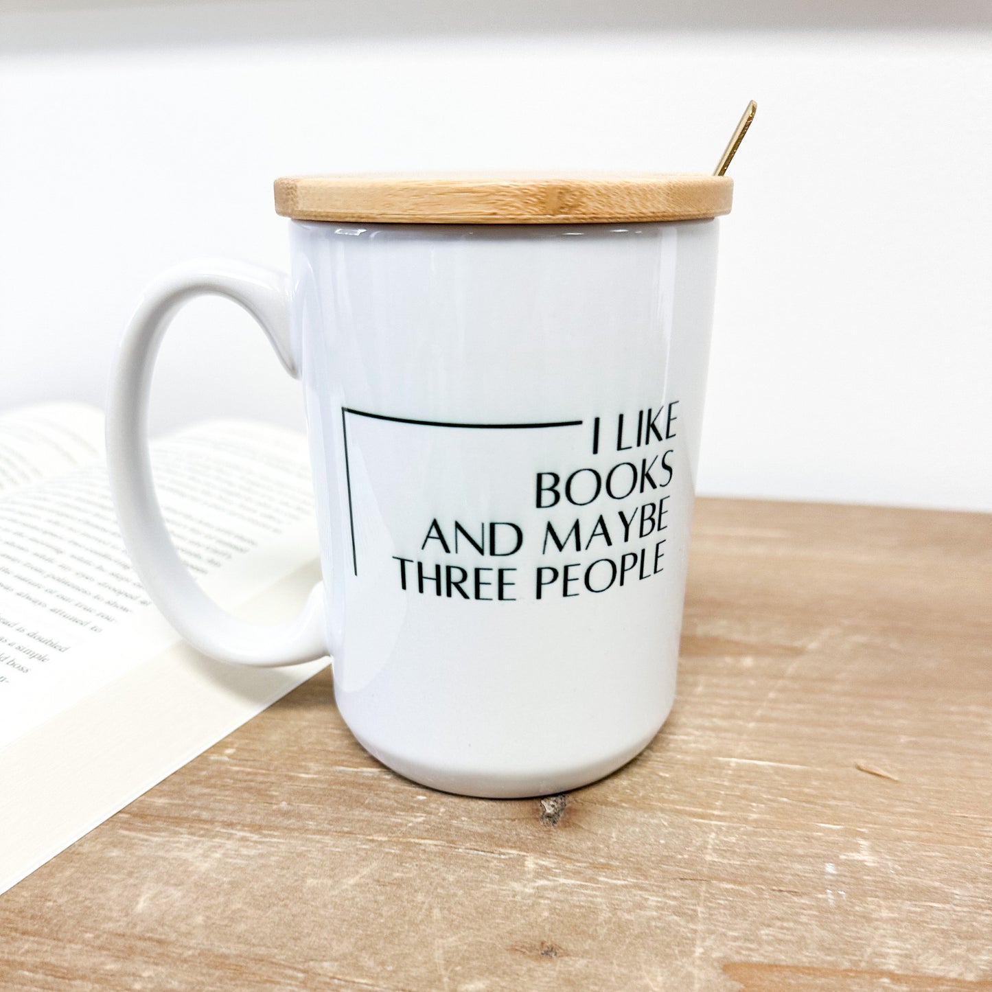 I Like Books and Maybe Three People, Funny Mug, Coffee Mug Book Lover Gift