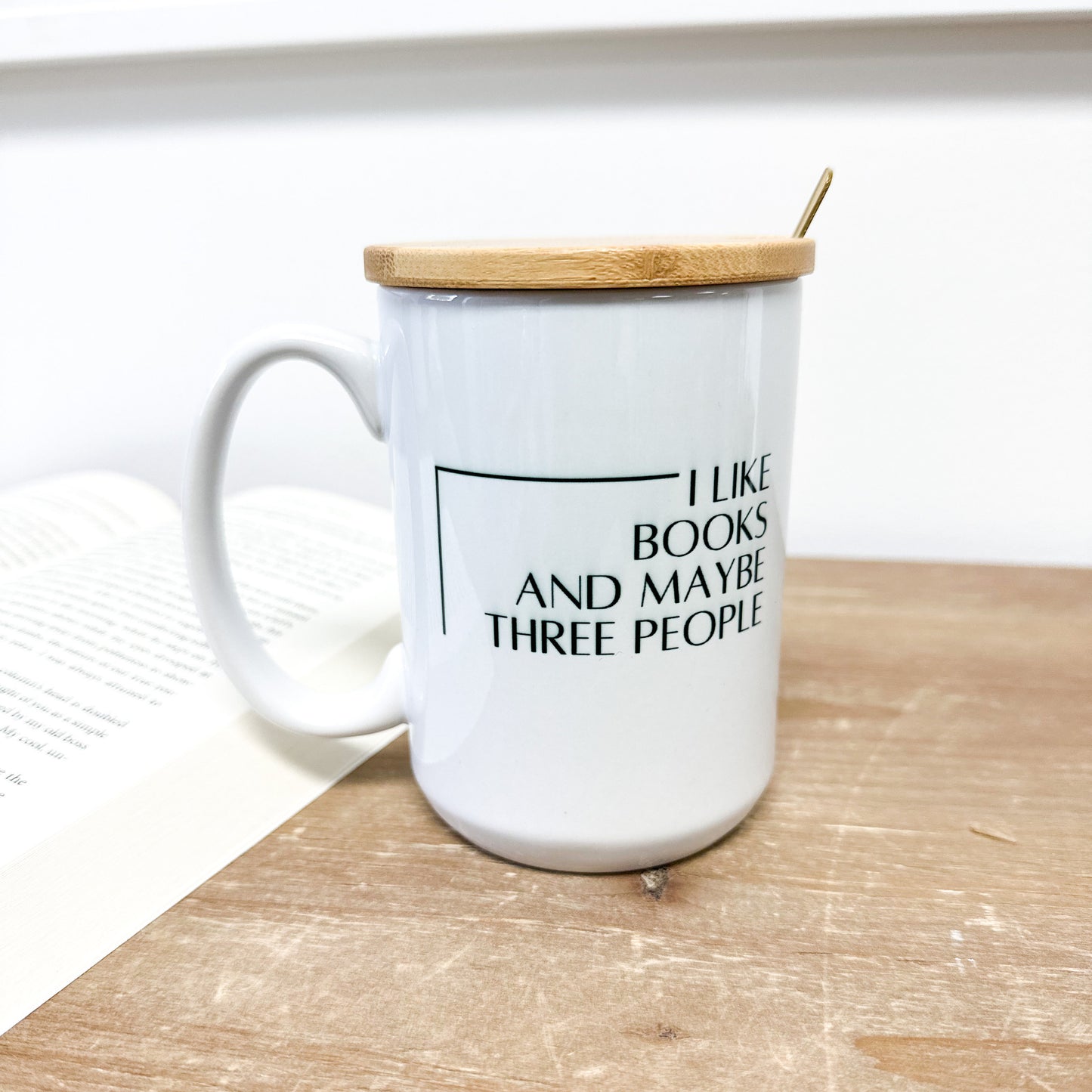 I Like Books and Maybe Three People, Funny Mug, Coffee Mug Book Lover Gift