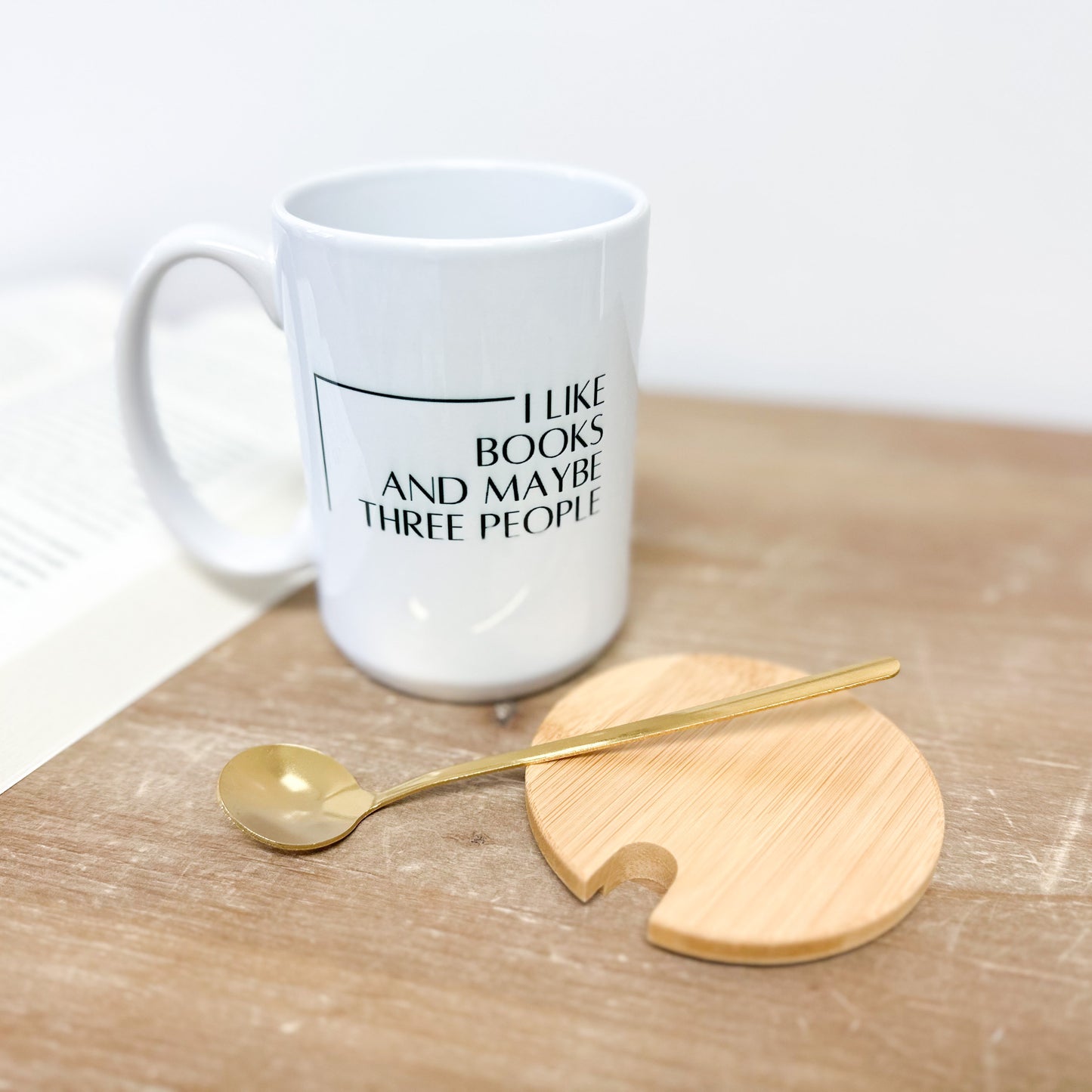 I Like Books and Maybe Three People, Funny Mug, Coffee Mug Book Lover Gift