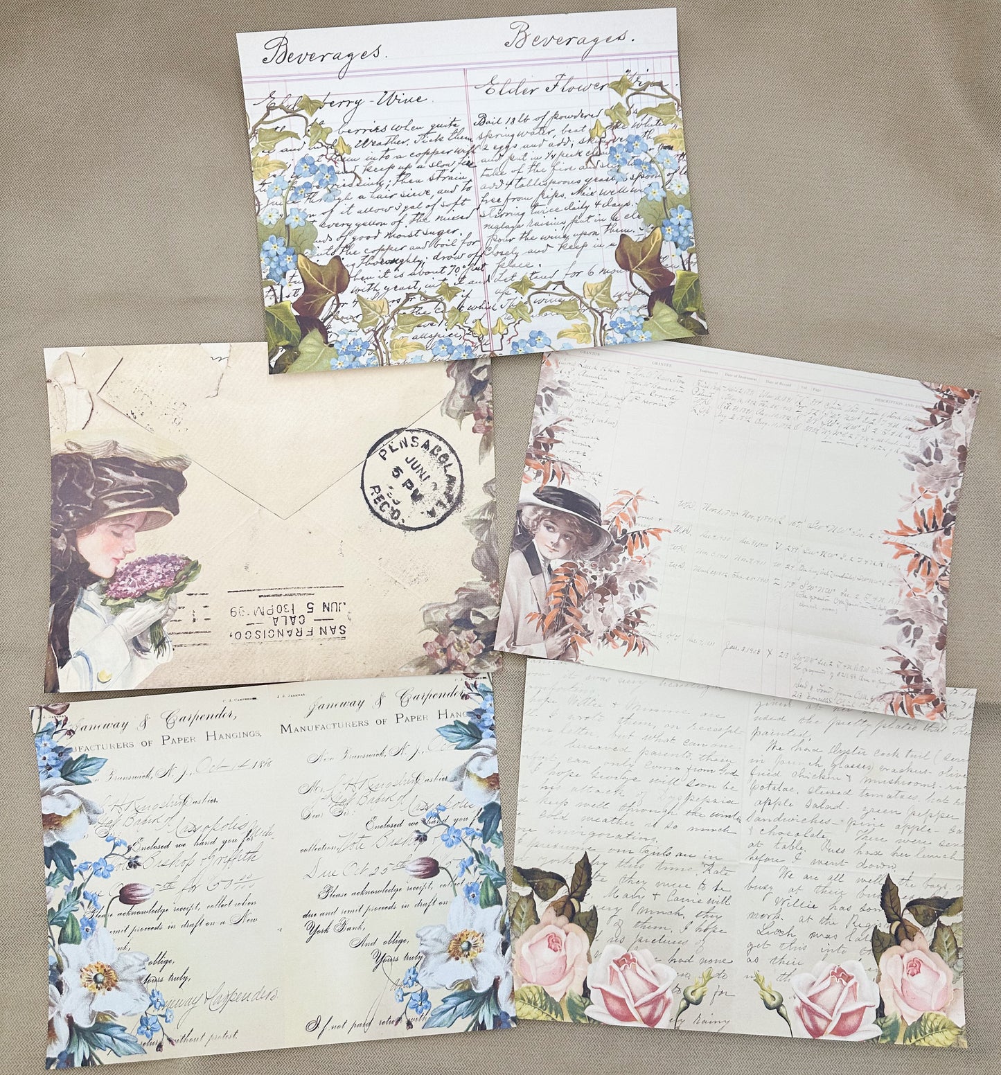 Double-Sided Paper Pack- Vintage Floral