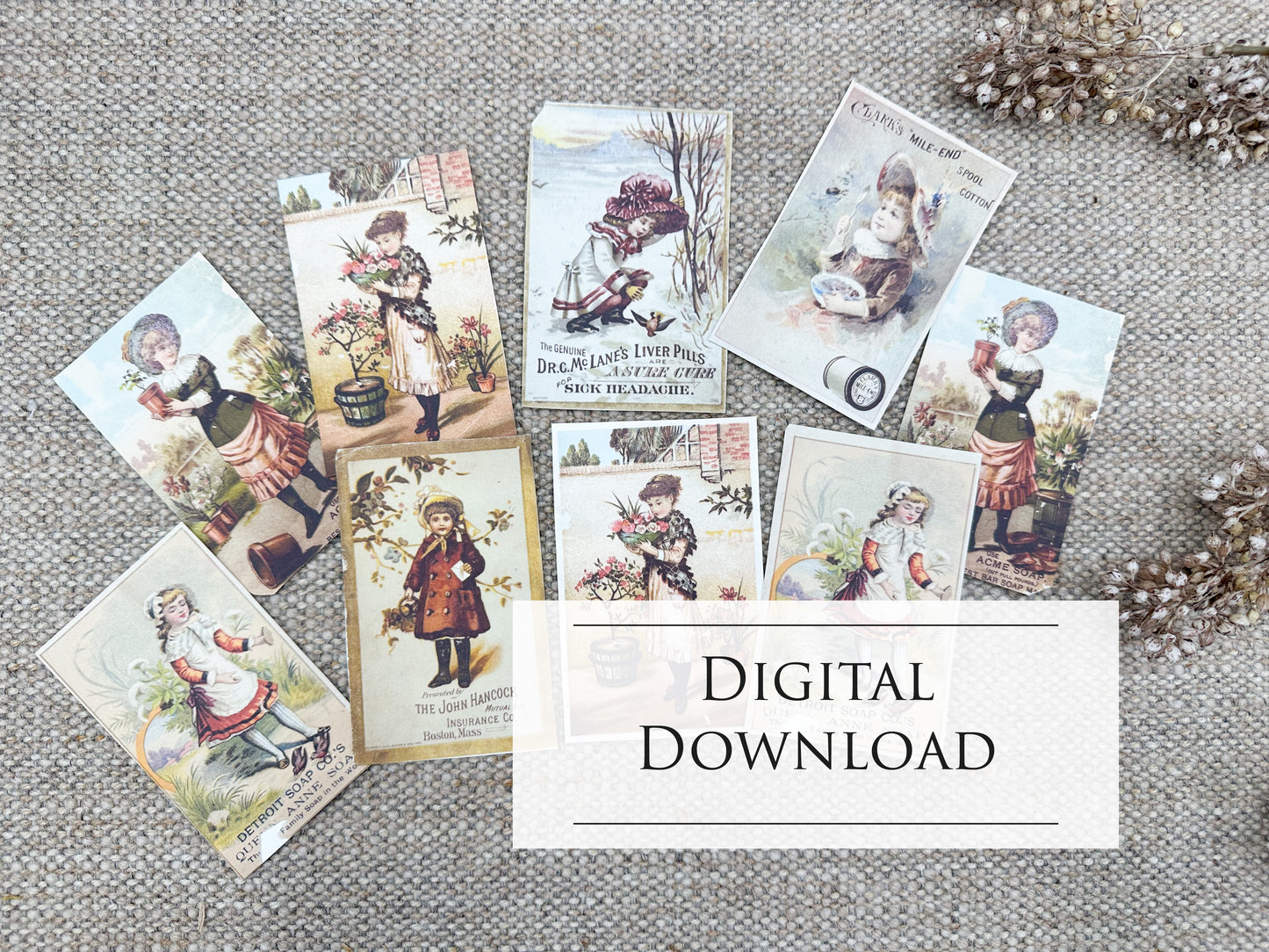 Vintage Trading Cards- Digital Download