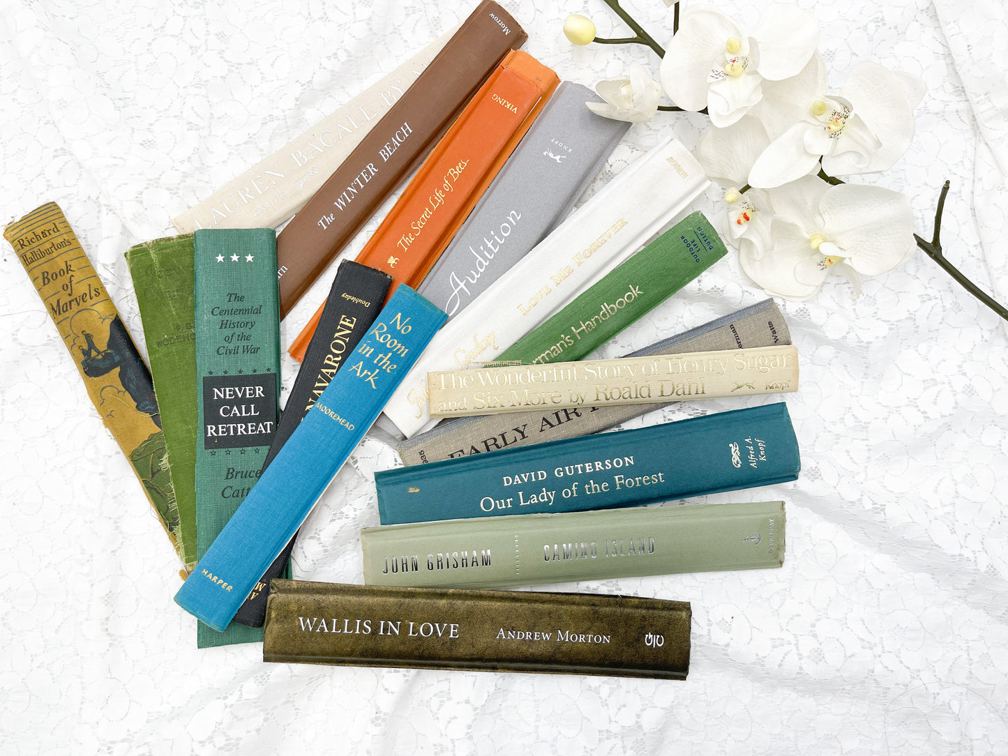 Randomly Selected Book Spines ( Set of 20)