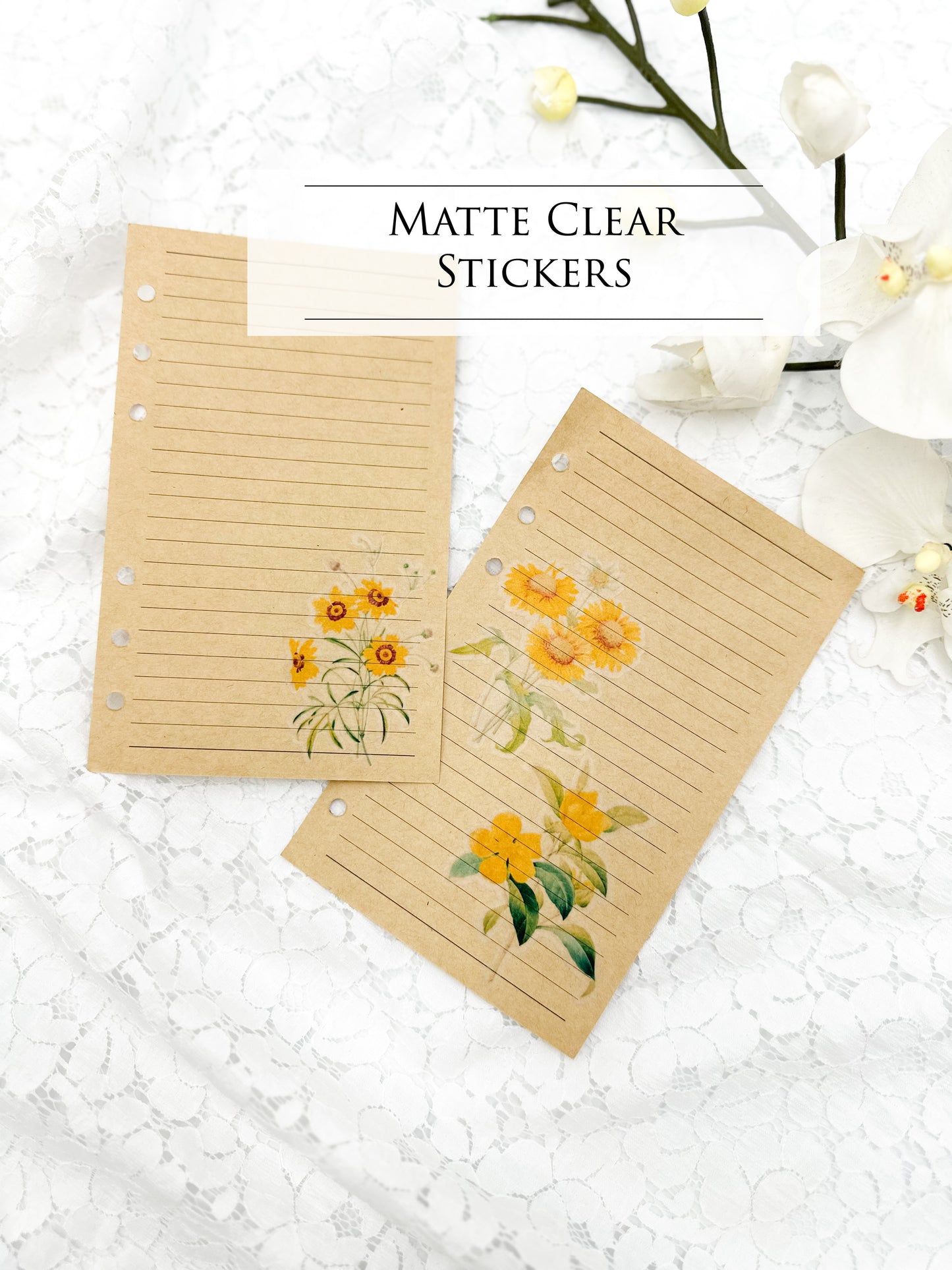 Reproduction Floral Stickers- Brown