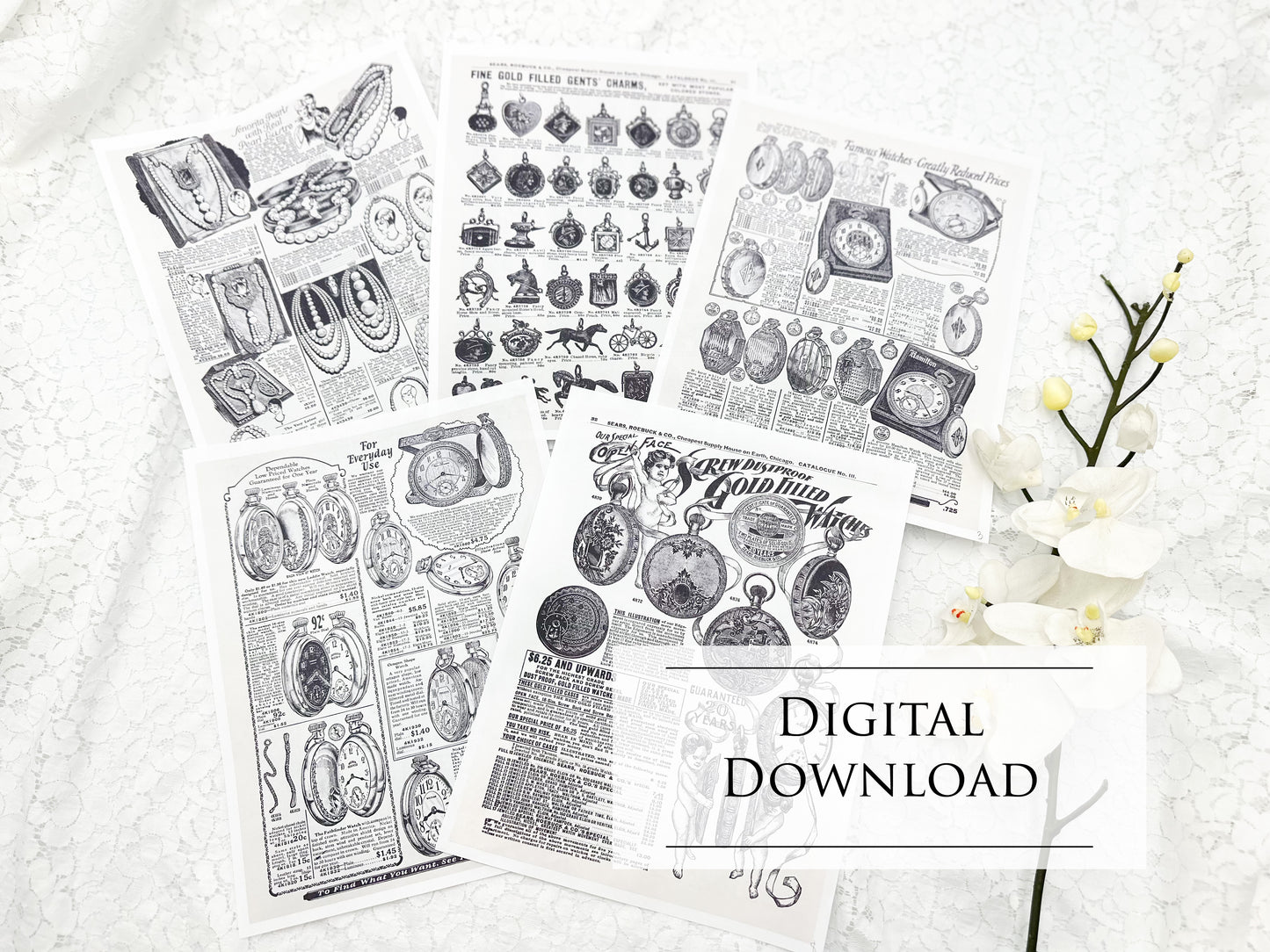 Sears Watch & Jewelry Catalog Pages- Digital Download